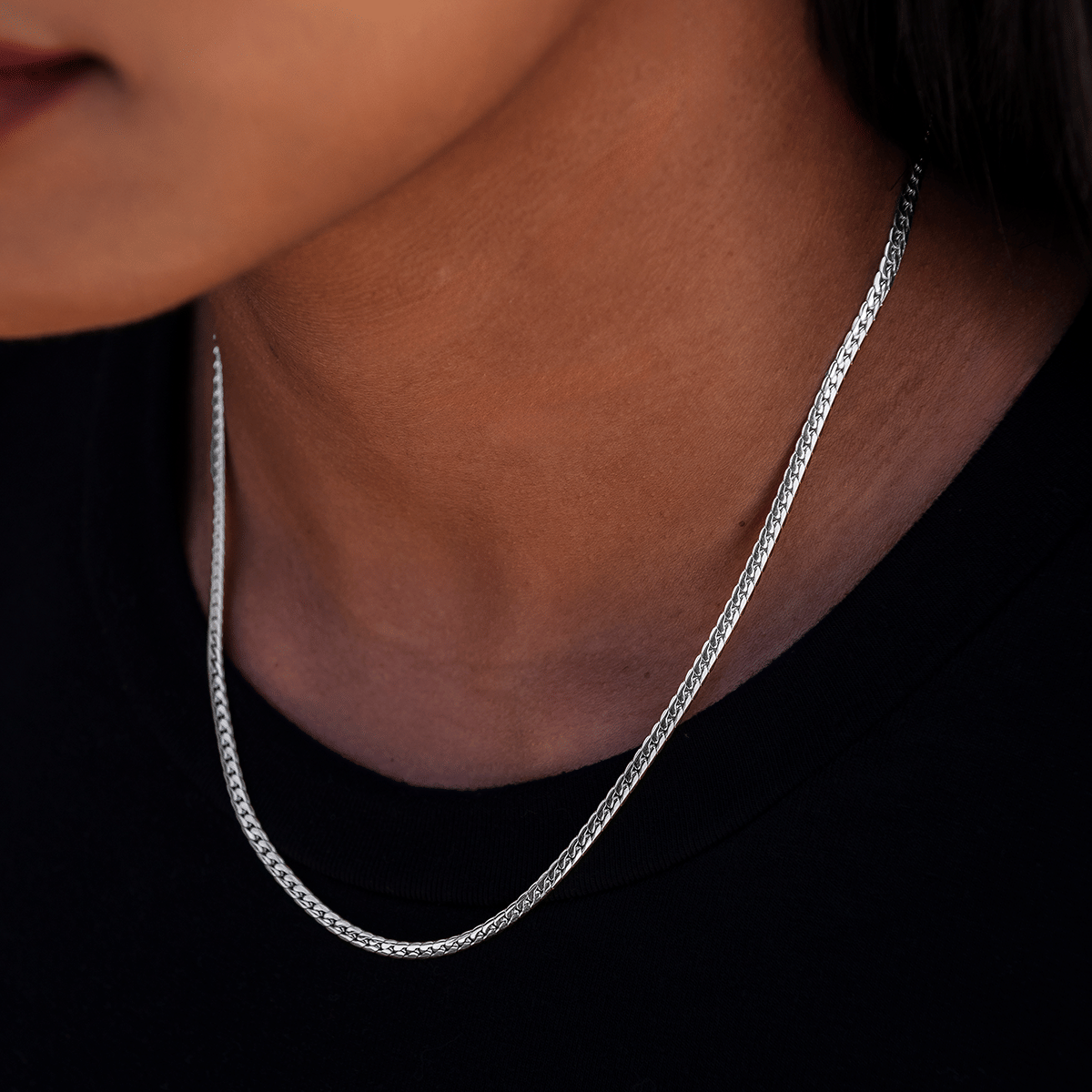 GLD Women South Beach Cuban™ Necklace in White Gold - 3 mm