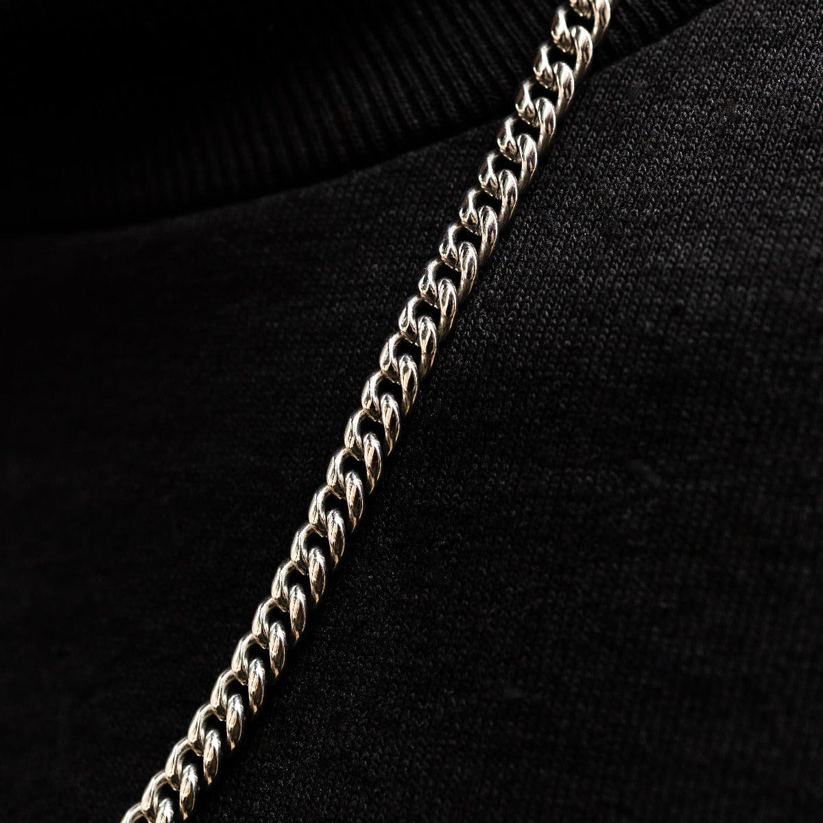 GLD Men Cuban Link Chain in White Gold - 5 mm