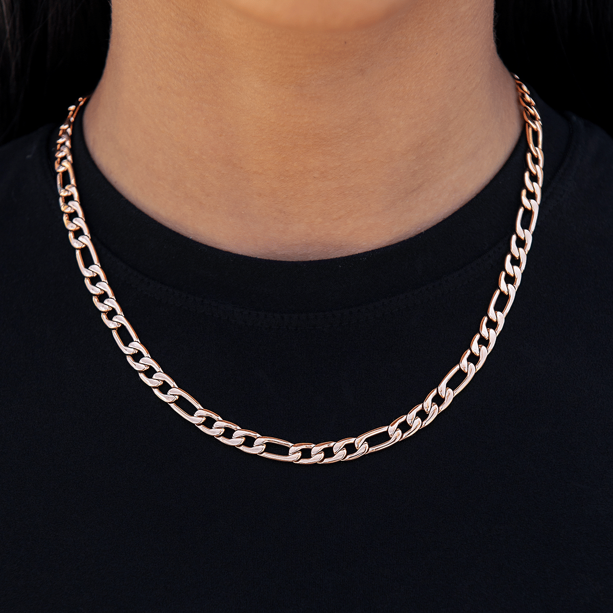 GLD Women Figaro Necklace in Rose Gold - 6 mm