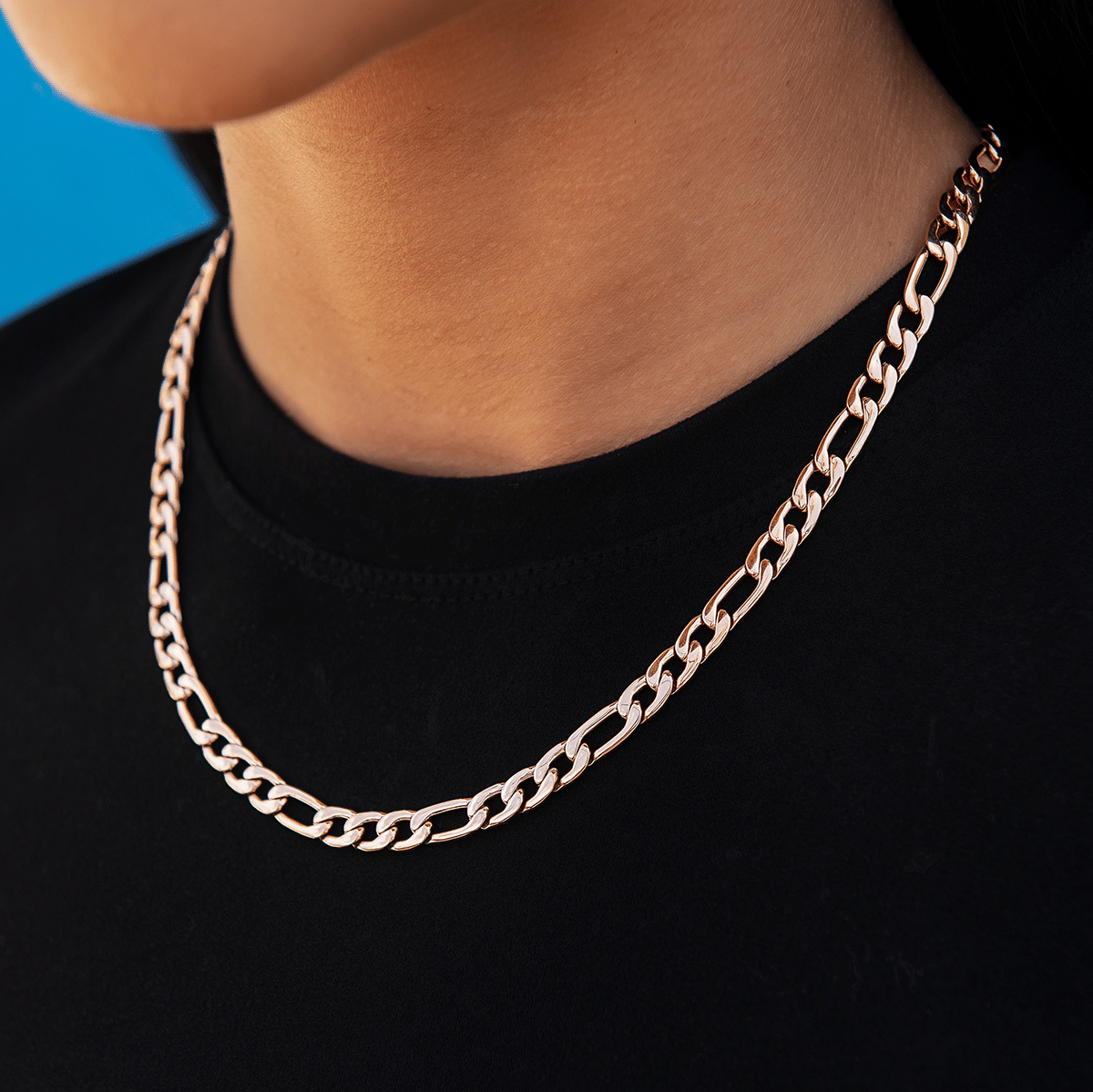 GLD Women Figaro Necklace in Rose Gold - 6 mm