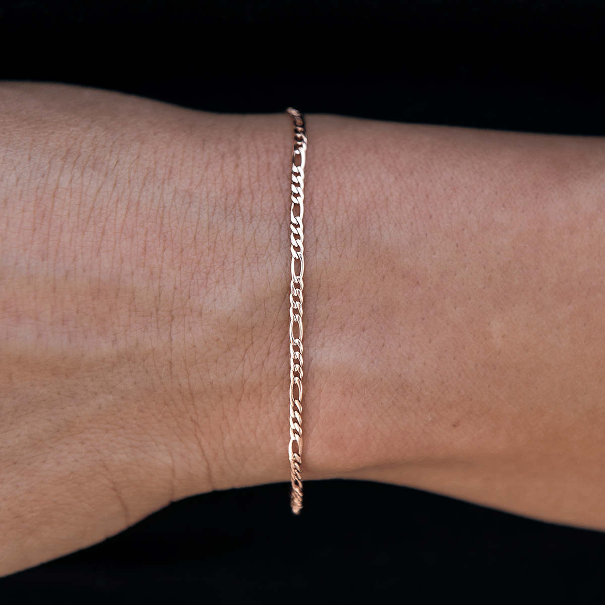 GLD Women Figaro Bracelet in Rose Gold - 2 mm