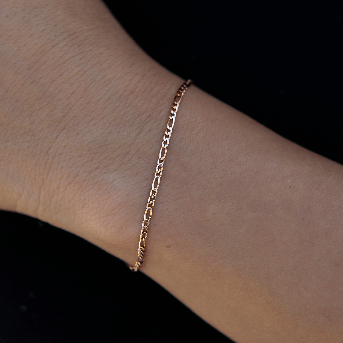 GLD Women Figaro Bracelet in Rose Gold - 2 mm