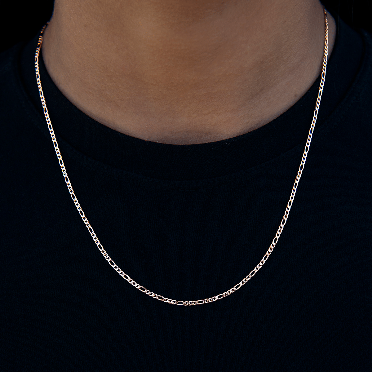 GLD Women Figaro Necklace in Rose Gold - 2 mm