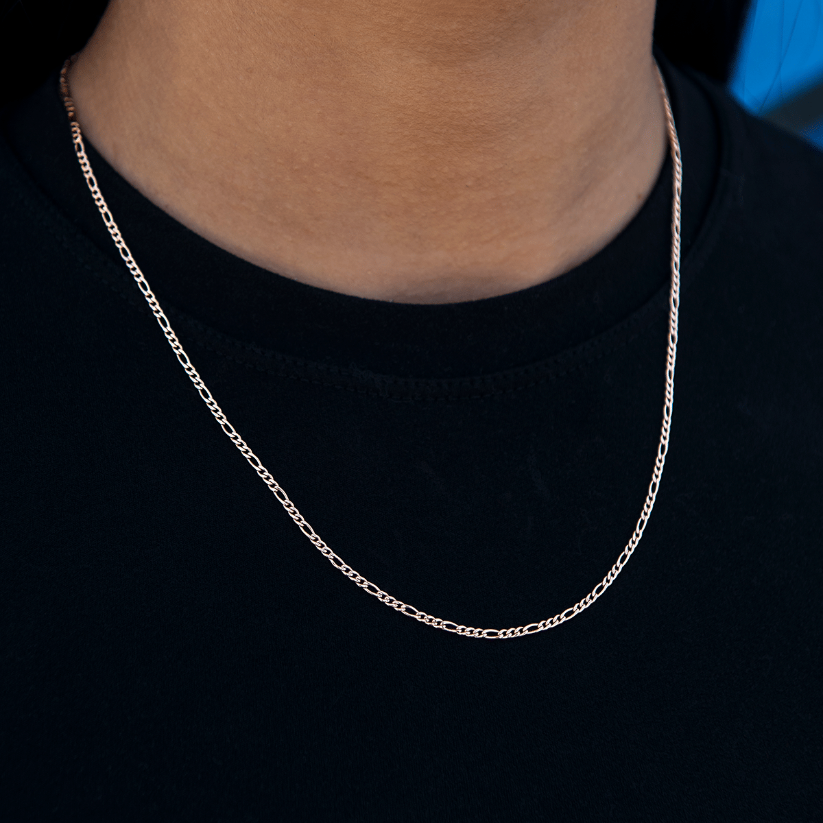 GLD Women Figaro Necklace in Rose Gold - 2 mm