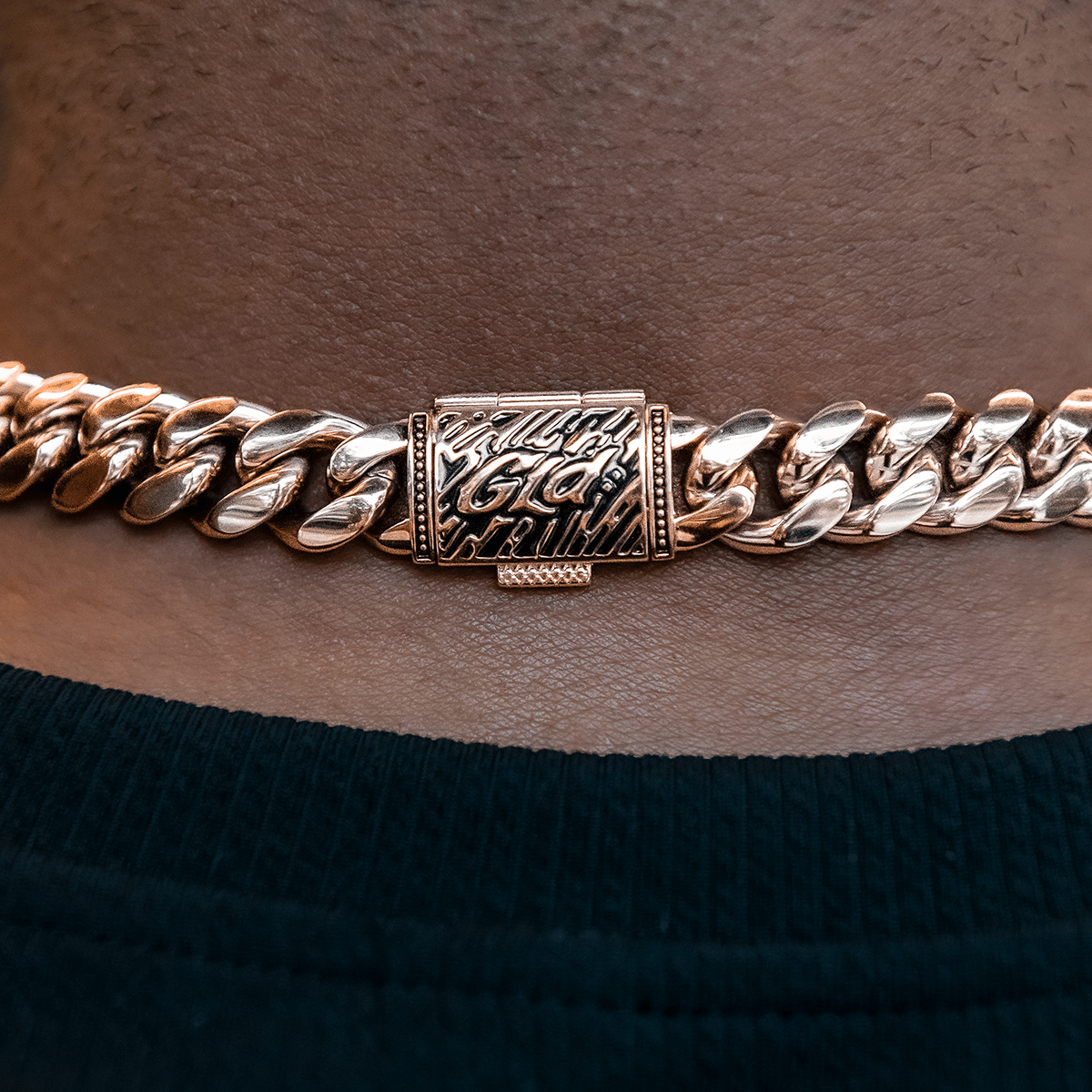 GLD Men GLD Signature Cuban in Rose Gold - 12 mm