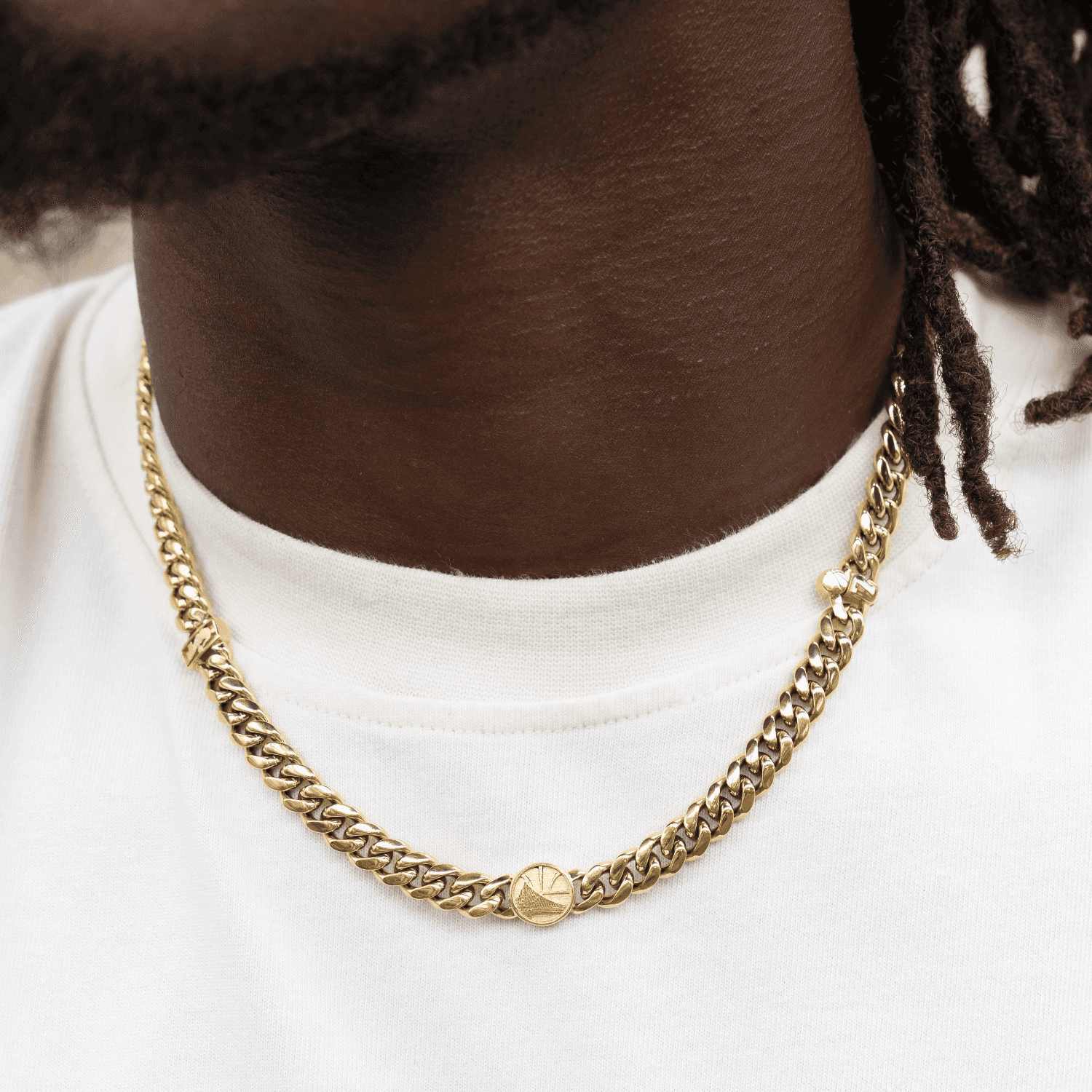 GLD Men Golden State Warriors 8 mm Miami Cuban Chain - Gold