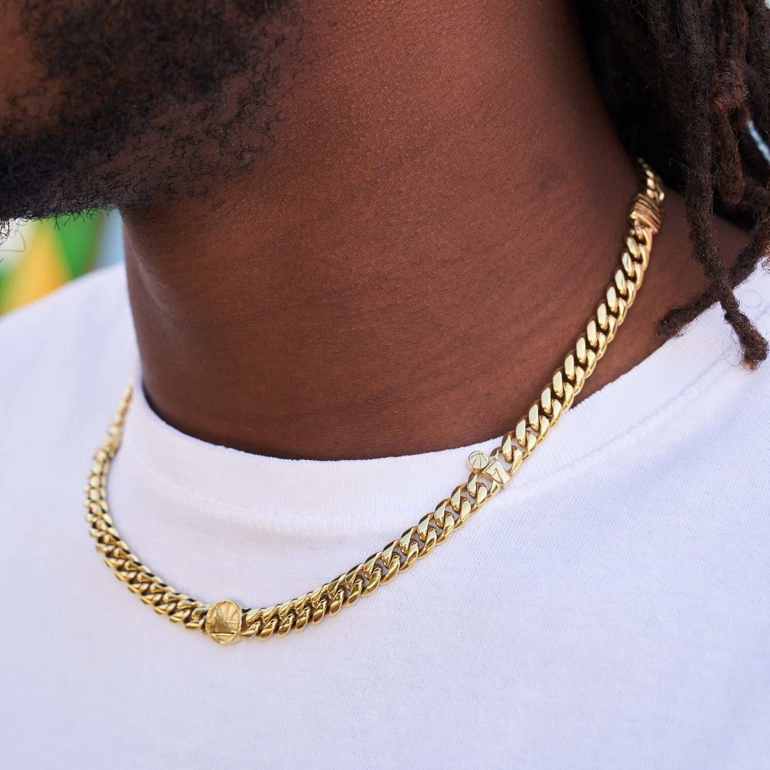 GLD Men Golden State Warriors 8 mm Miami Cuban Chain - Gold
