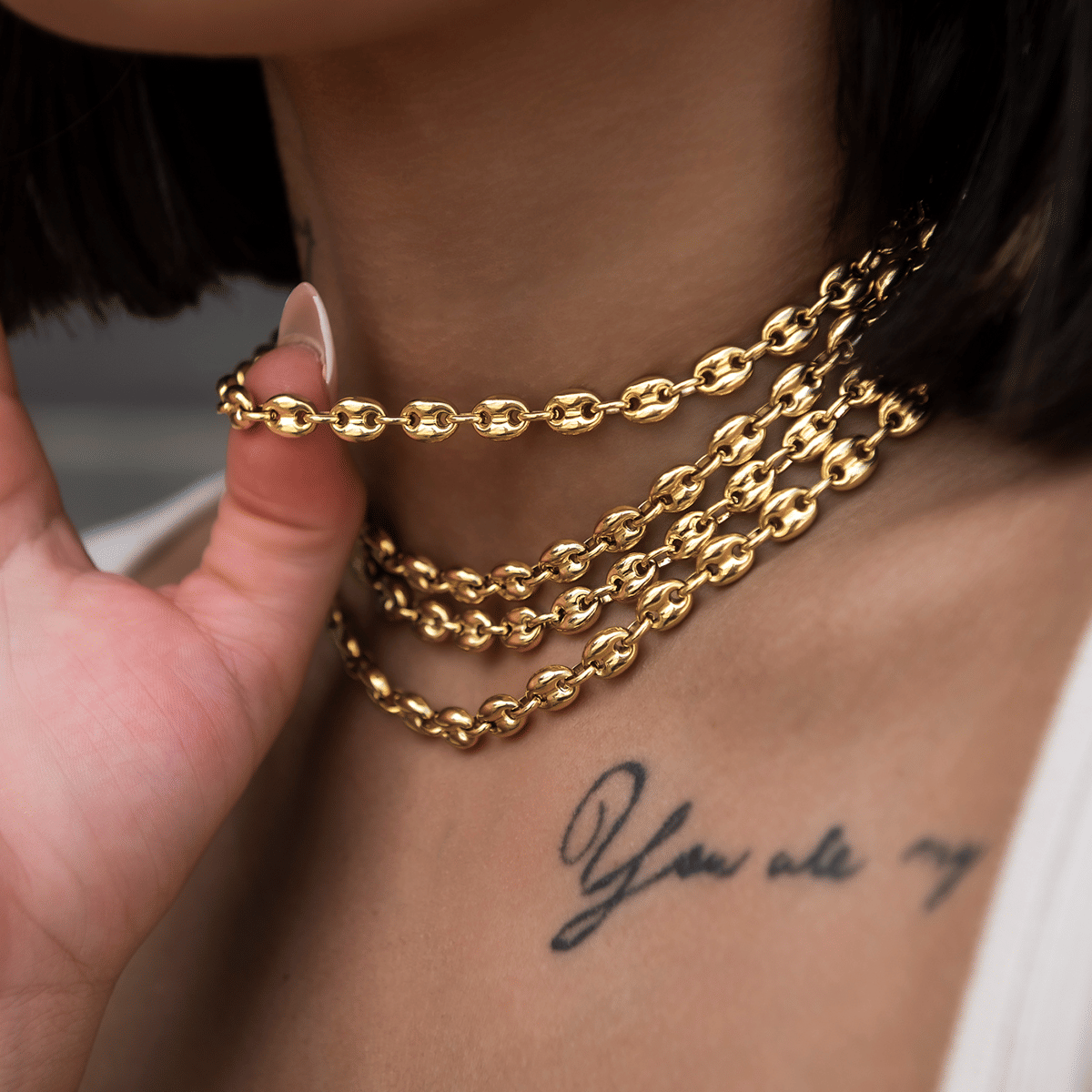 GLD Women Valentina Necklace in Yellow Gold - 7 mm