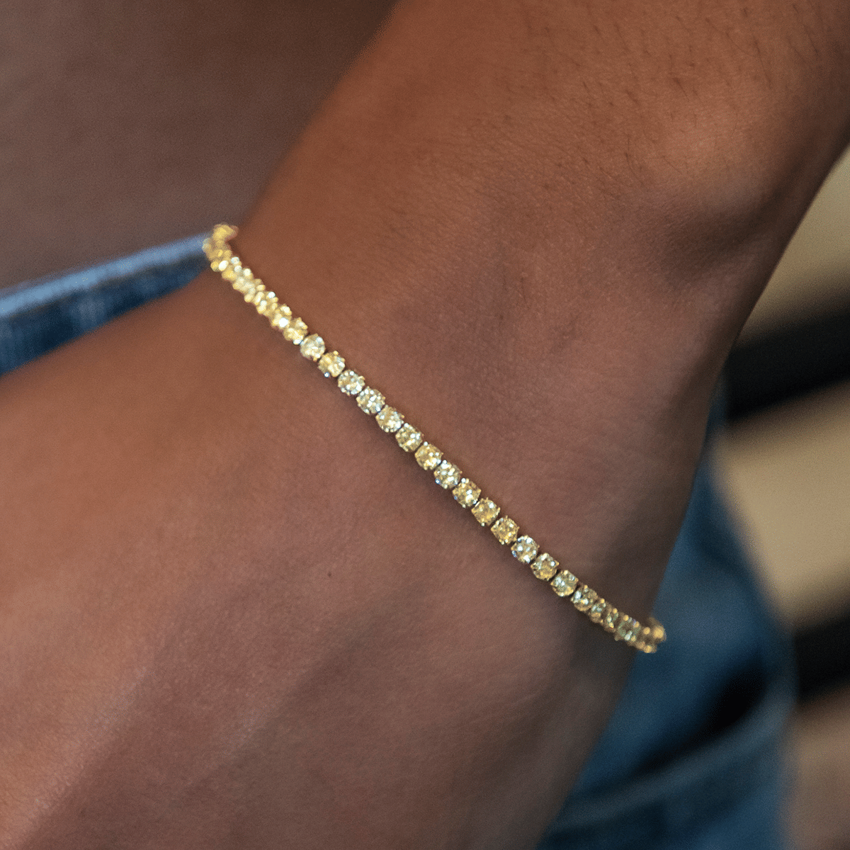 GLD Women Canary Micro Tennis Bracelet in Yellow Gold