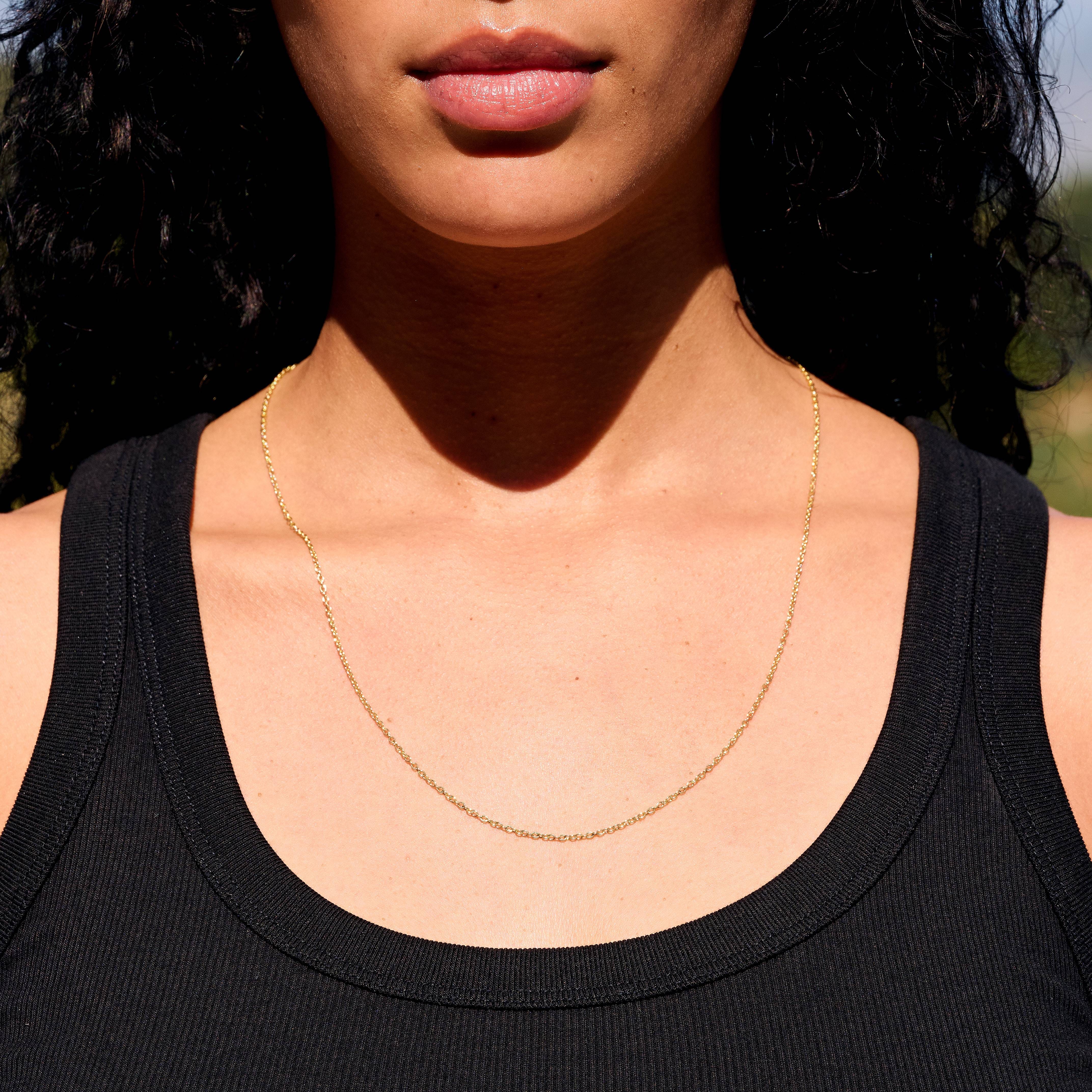 GLD PROMO - WOMEN Cable Chain Necklace in Yellow Gold