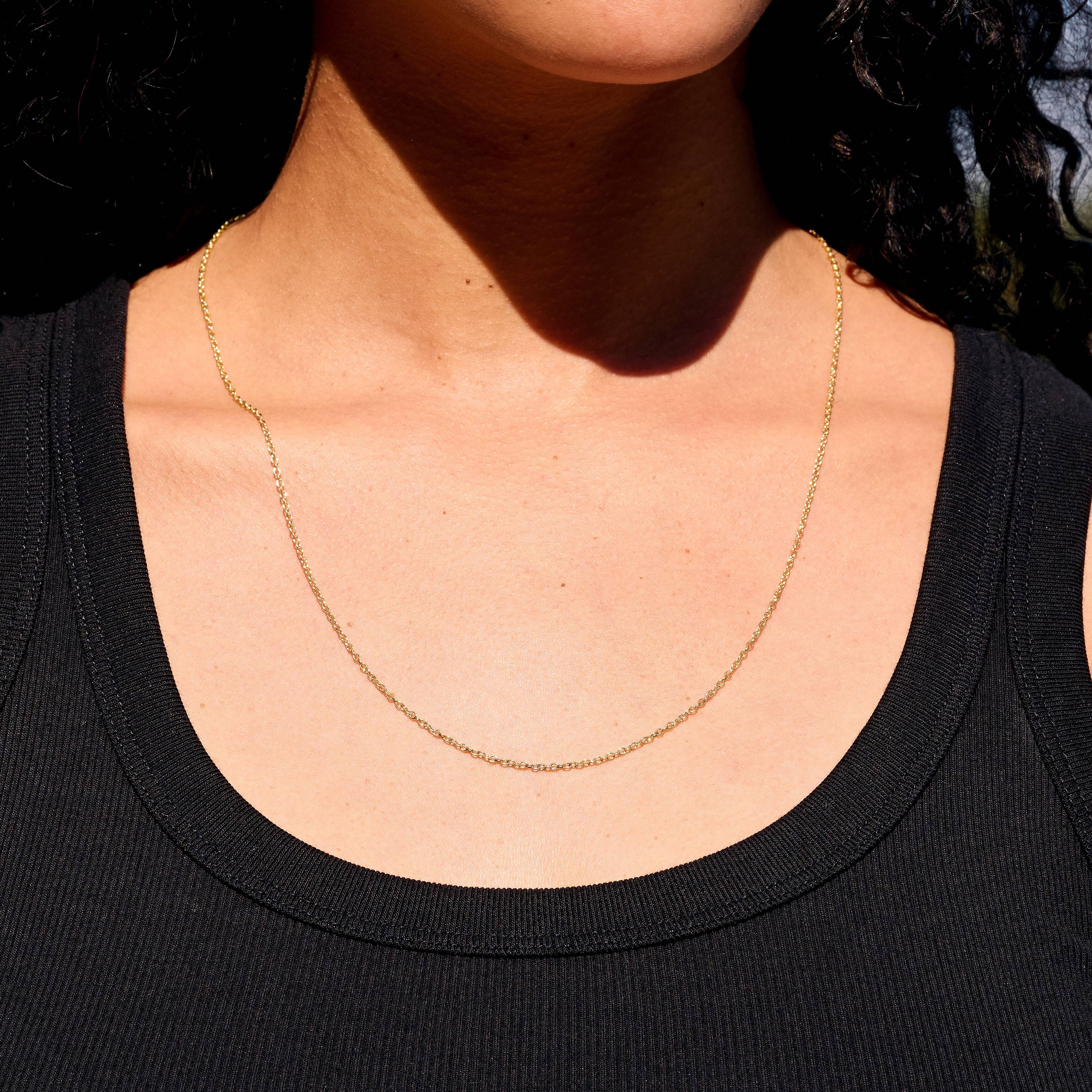 GLD PROMO - WOMEN Cable Chain Necklace in Yellow Gold
