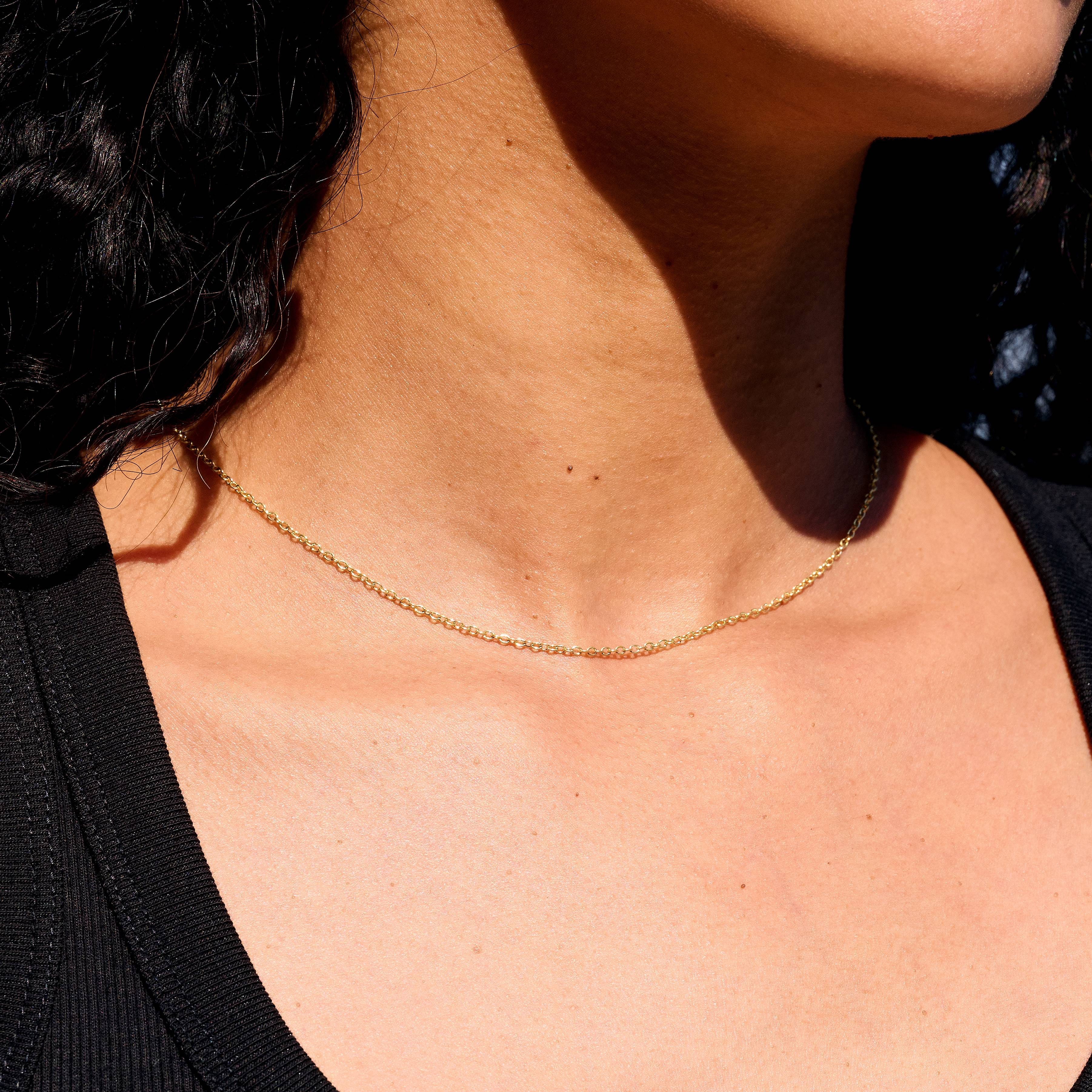 GLD PROMO - WOMEN Cable Chain Necklace in Yellow Gold