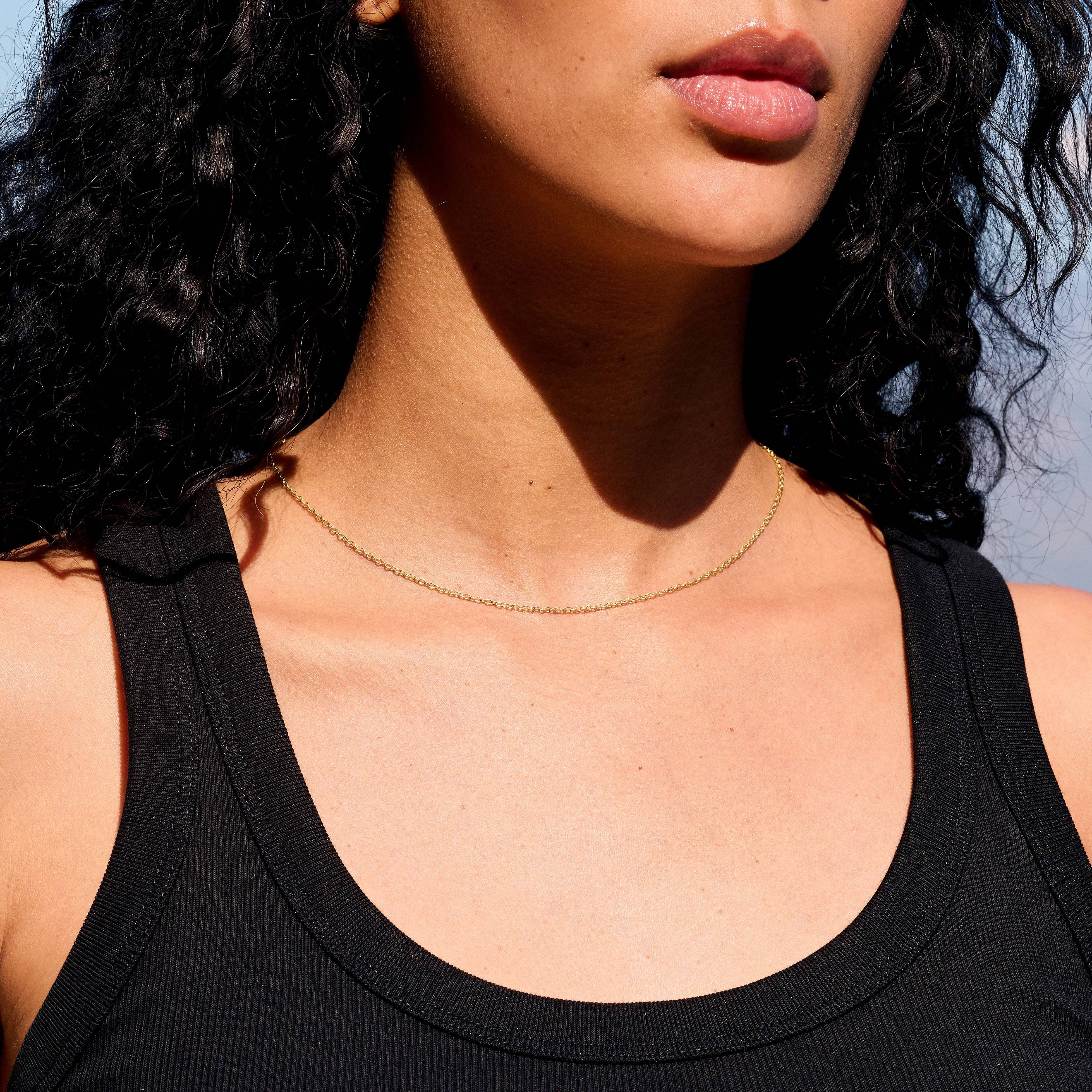 GLD PROMO - WOMEN Cable Chain Necklace in Yellow Gold