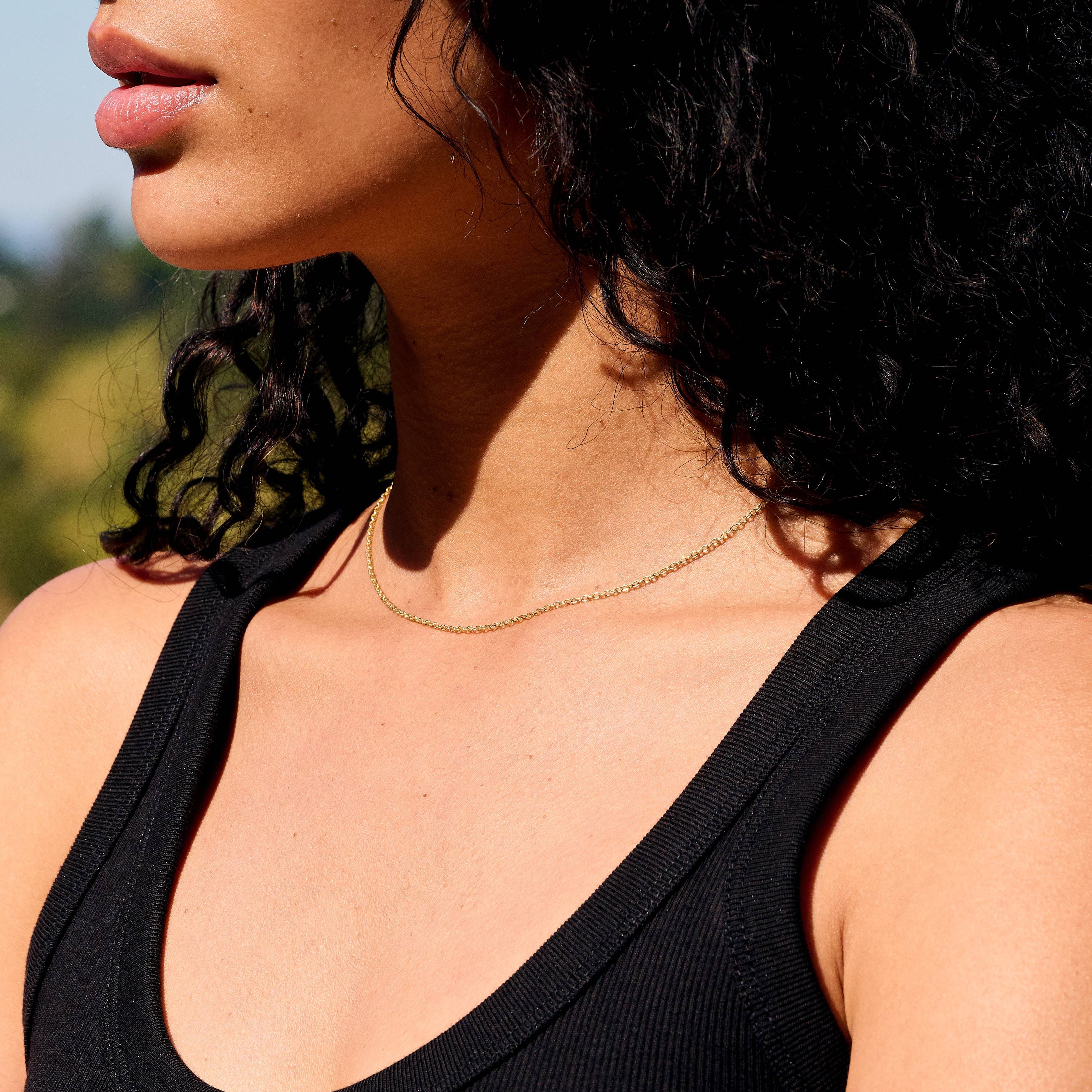 GLD PROMO - WOMEN Cable Chain Necklace in Yellow Gold