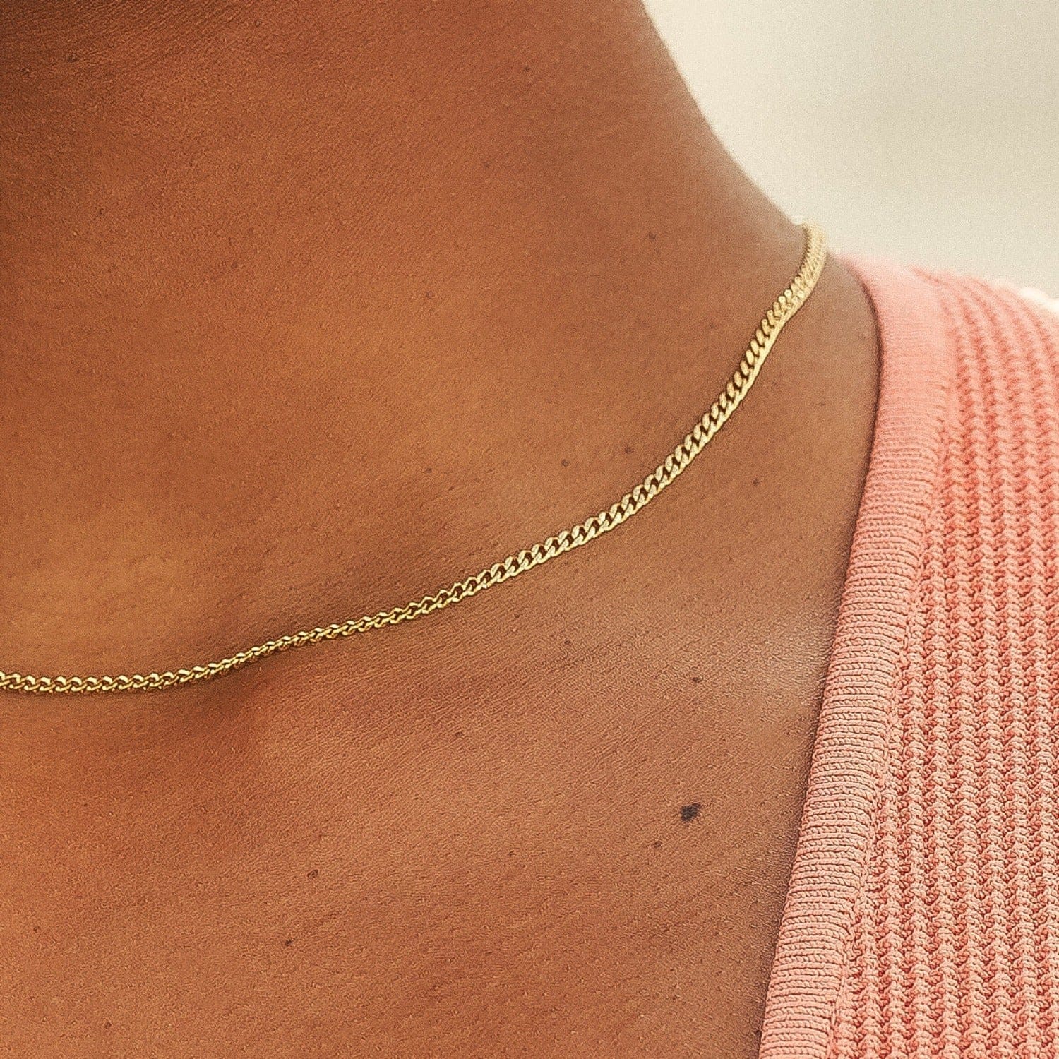GLD PROMO - WOMEN 2 mm Micro Cuban Necklace in Yellow Gold