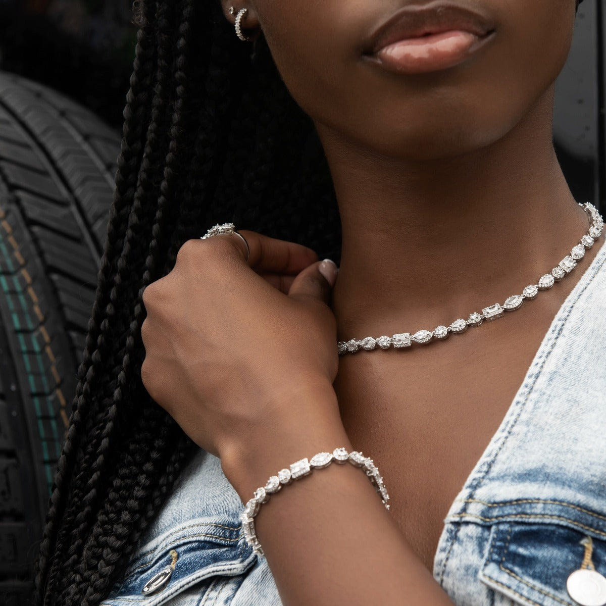 GLD PROMO - WOMEN Mixed Diamond Pave Bracelet