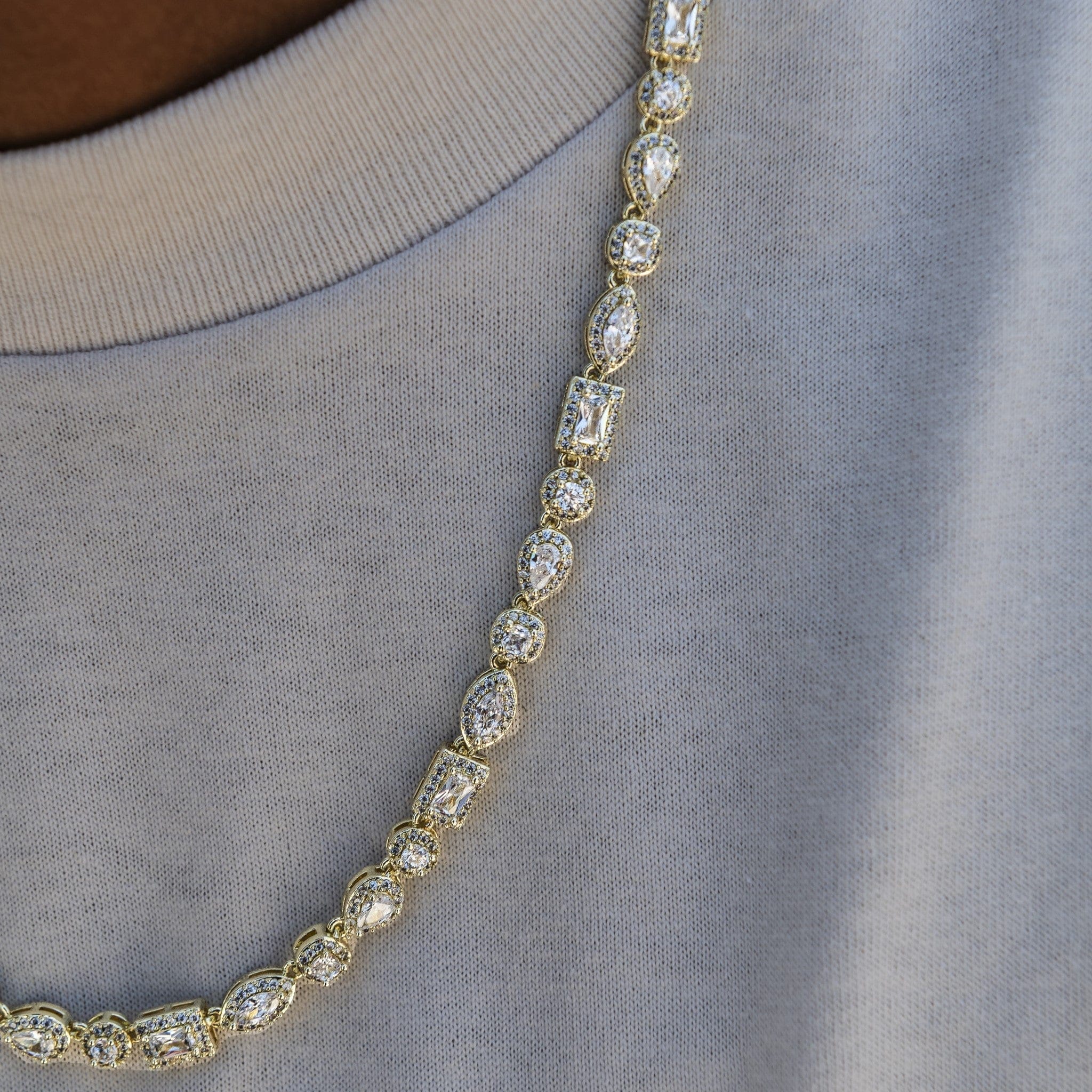 GLD Men Mixed Diamond Pave Chain in Yellow Gold
