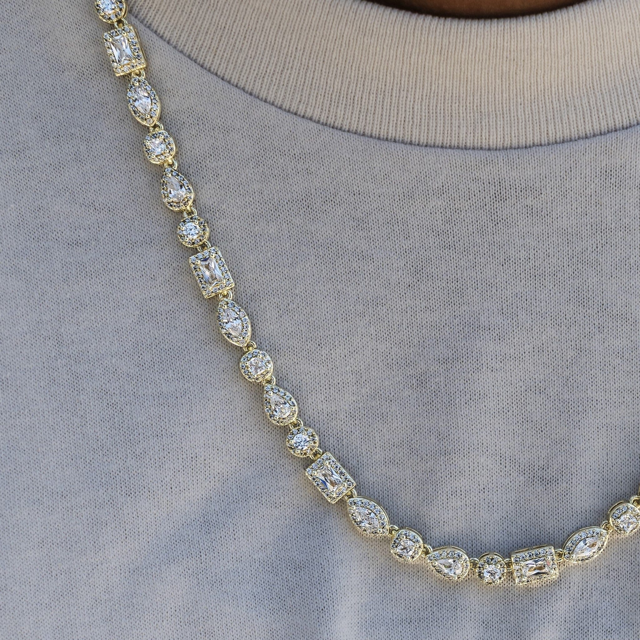 GLD Men Mixed Diamond Pave Chain in Yellow Gold