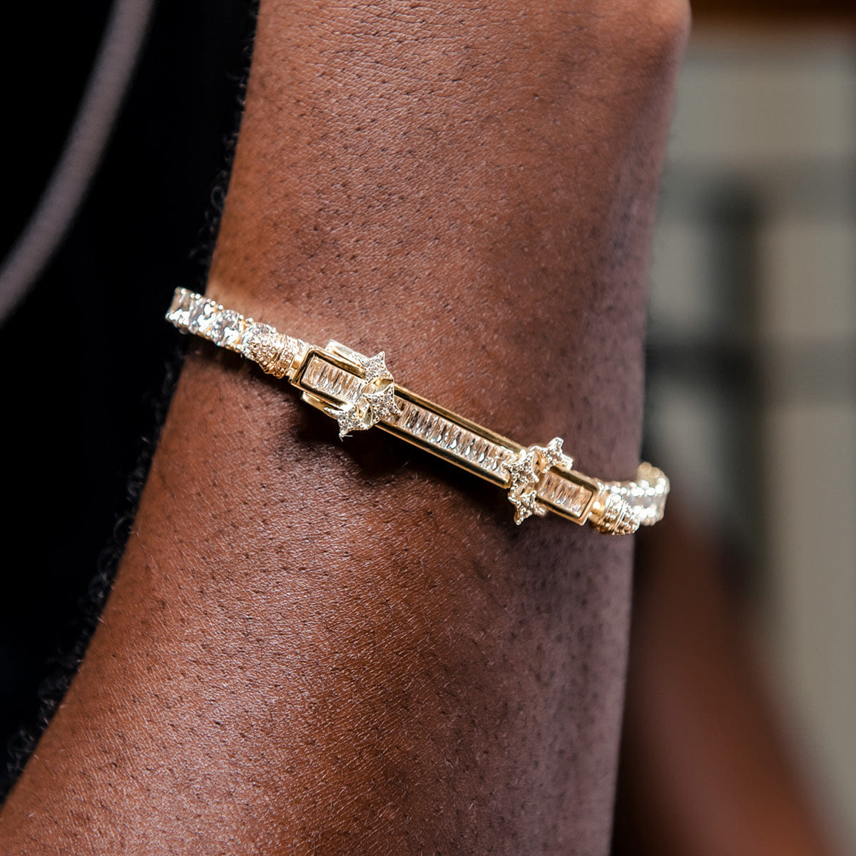 GLD PROMO Iced Baguette Bar Bracelet