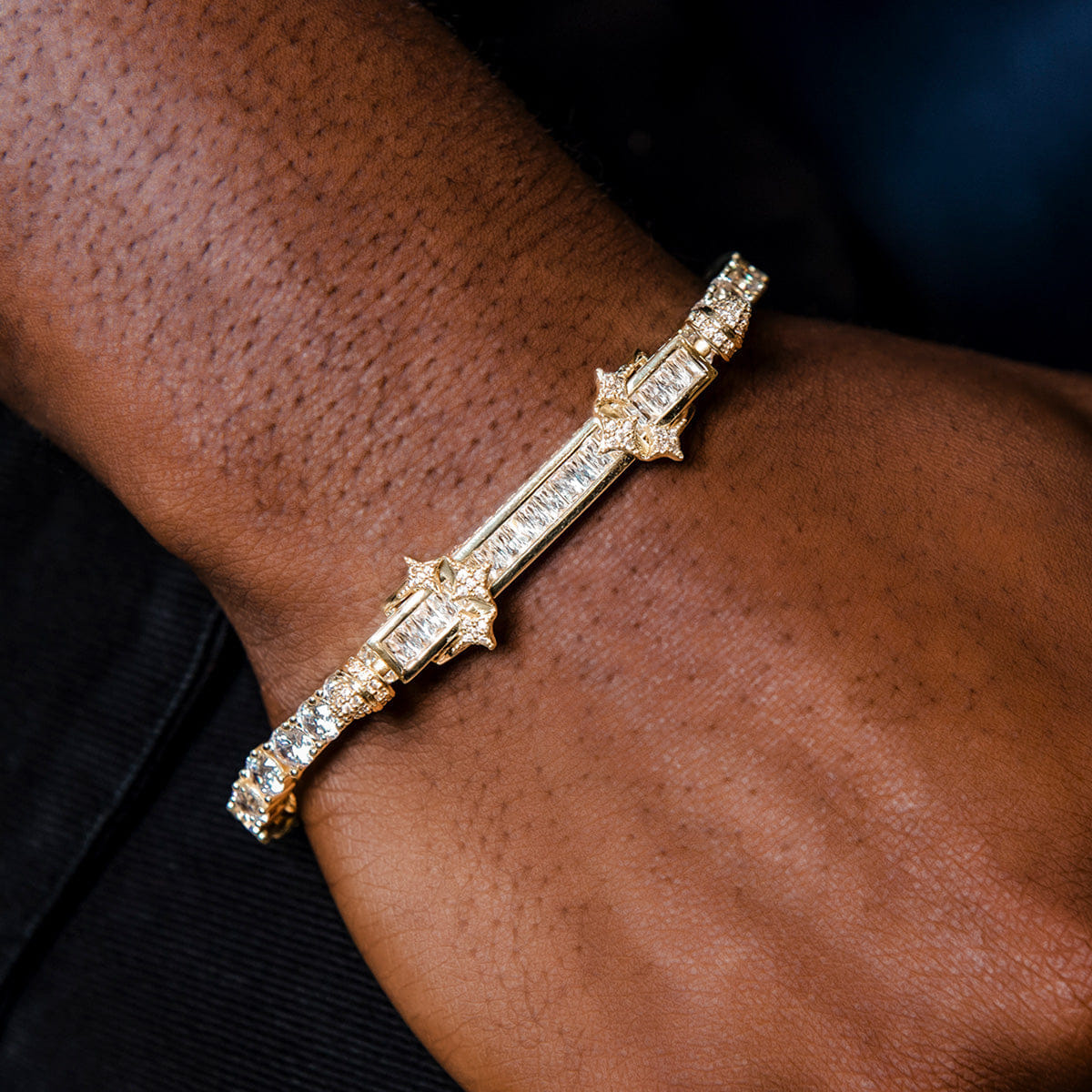 GLD PROMO Iced Baguette Bar Bracelet
