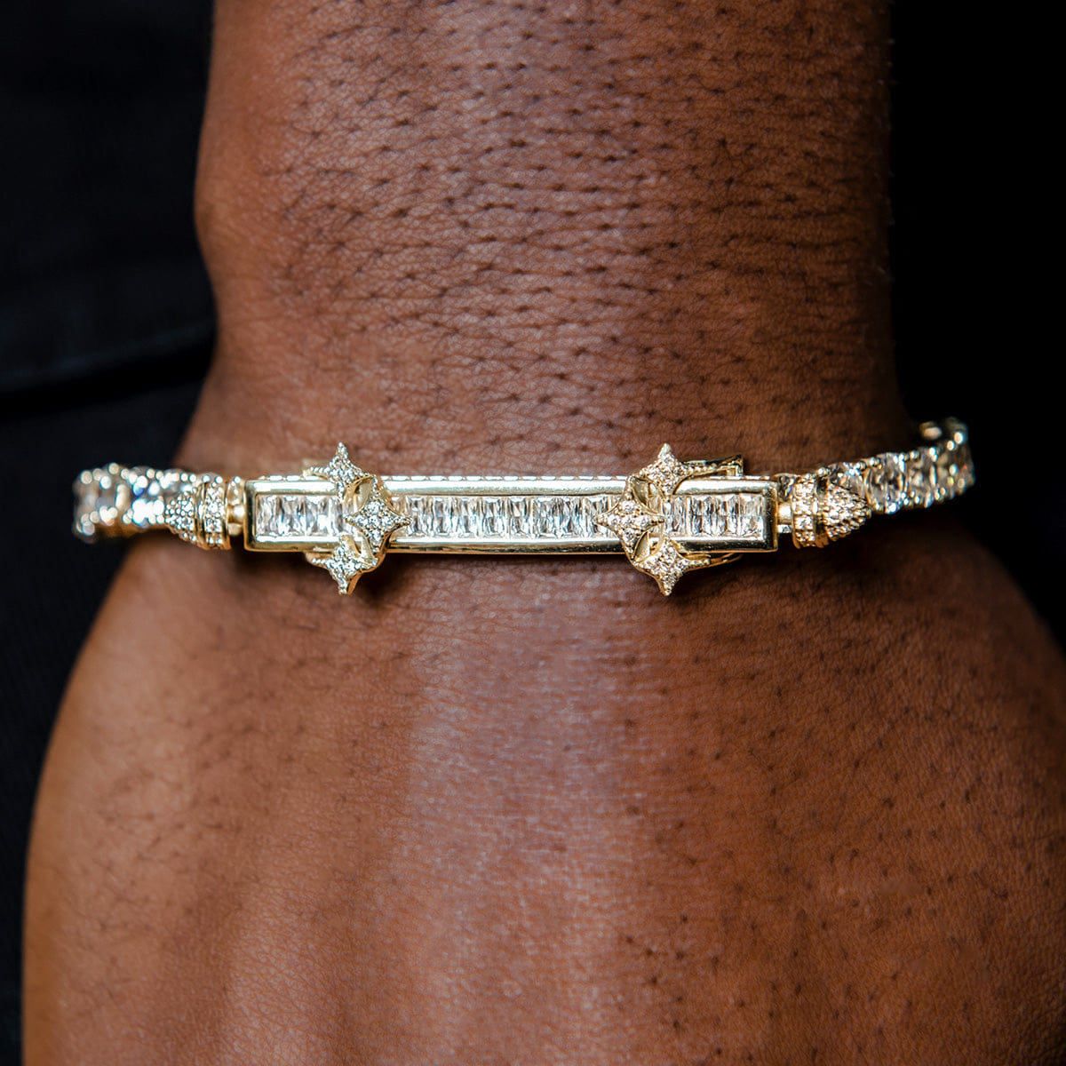 GLD PROMO Iced Baguette Bar Bracelet