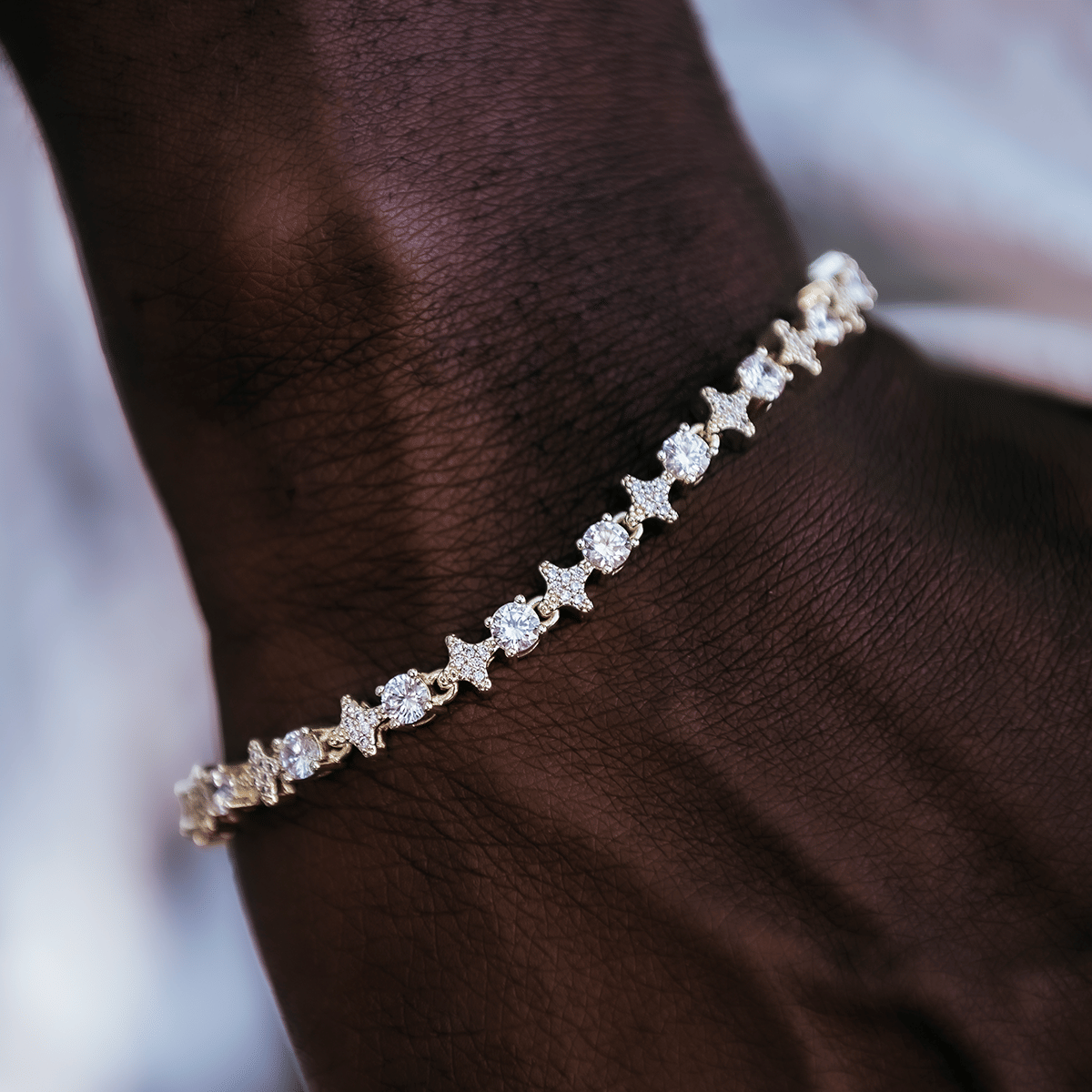 GLD PROMO Round Stone Star Tennis Bracelet