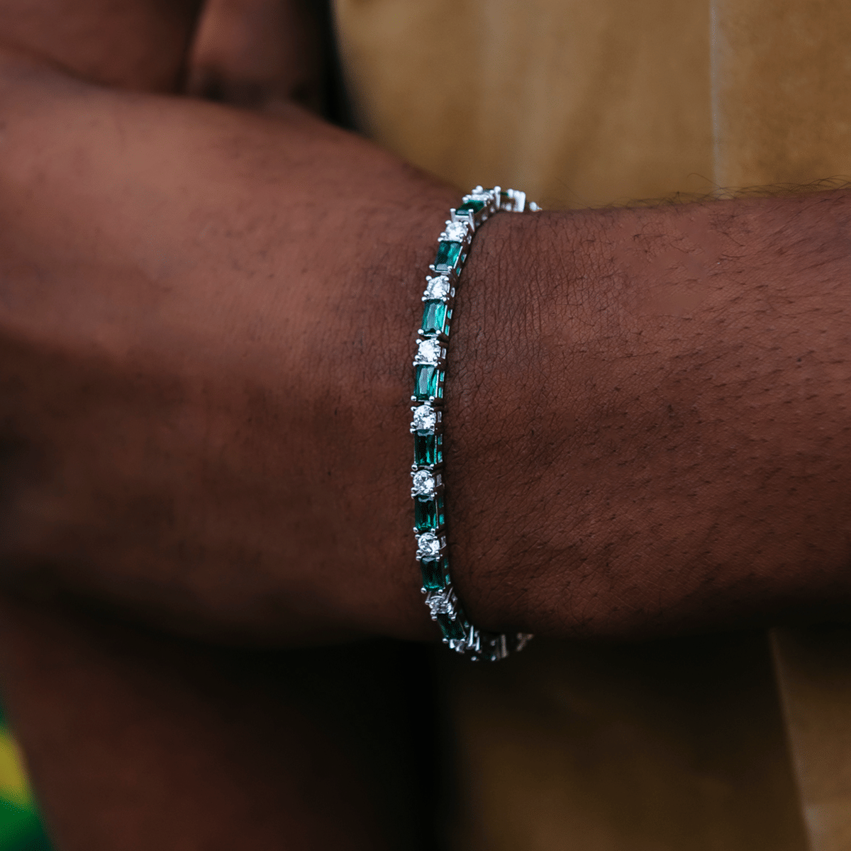GLD PROMO Emerald Baguette Tennis Bracelet
