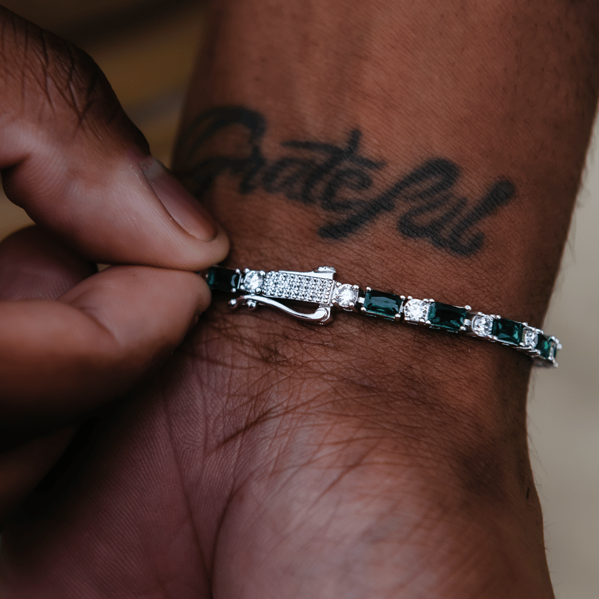 GLD PROMO Emerald Baguette Tennis Bracelet