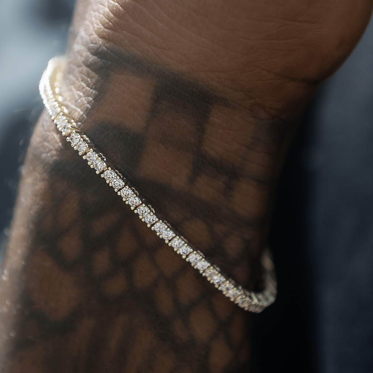 GLD PROMO Diamond Tennis Bracelet in Yellow Gold - 2 mm