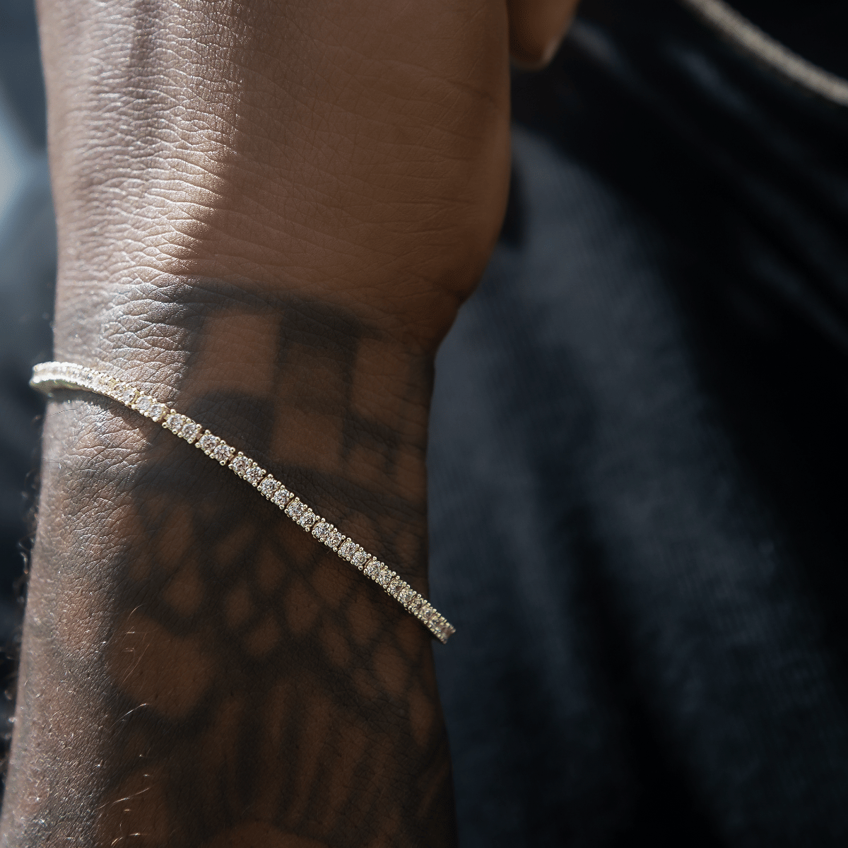 GLD PROMO Diamond Tennis Bracelet in Yellow Gold - 2 mm