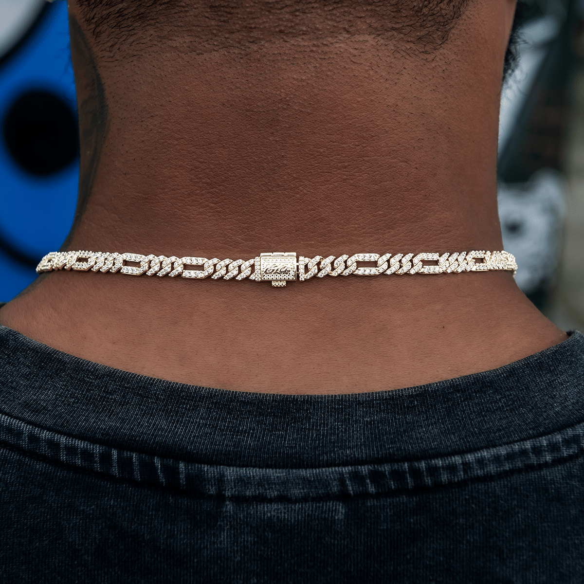 GLD PROMO Diamond Figaro Chain in Yellow Gold - 6 mm