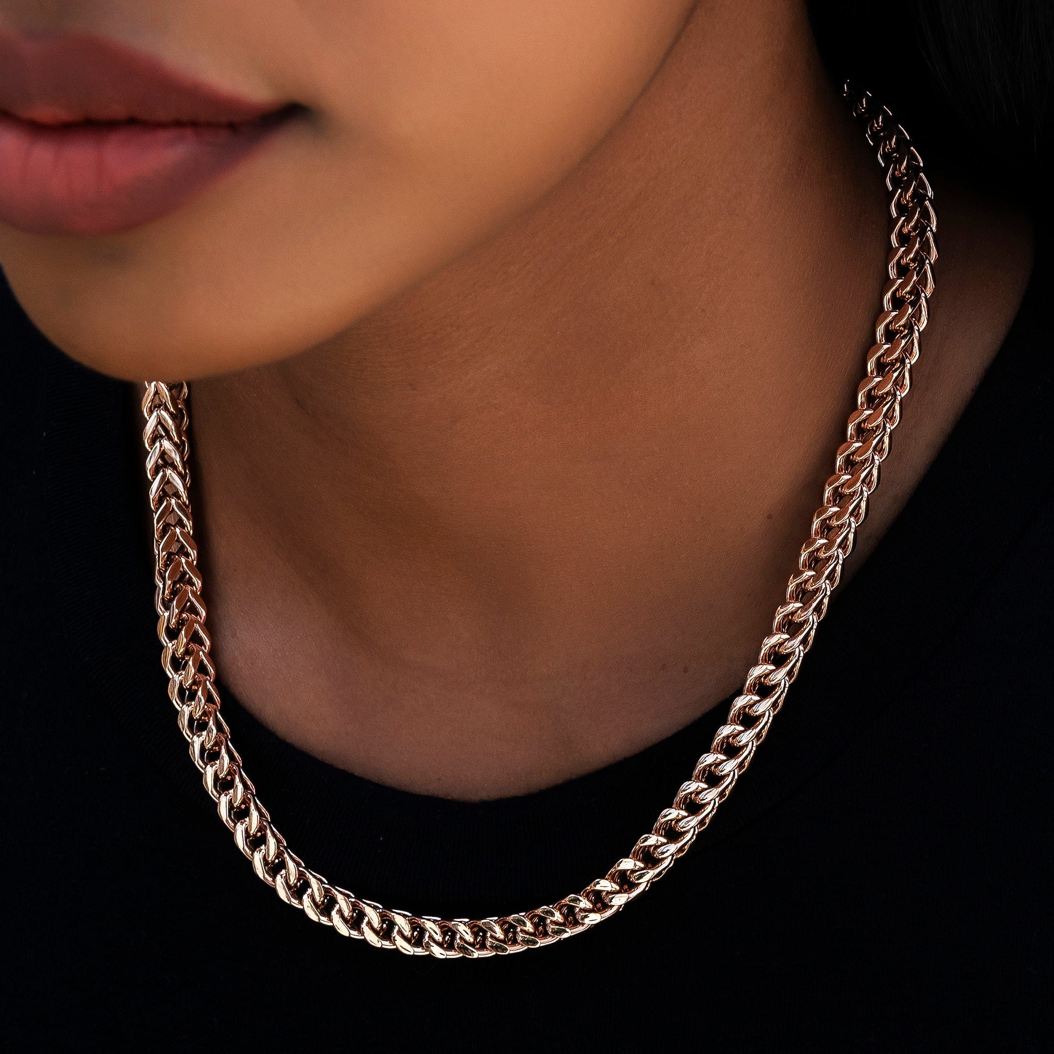 GLD Women Franco Chain in Rose Gold - 6 mm
