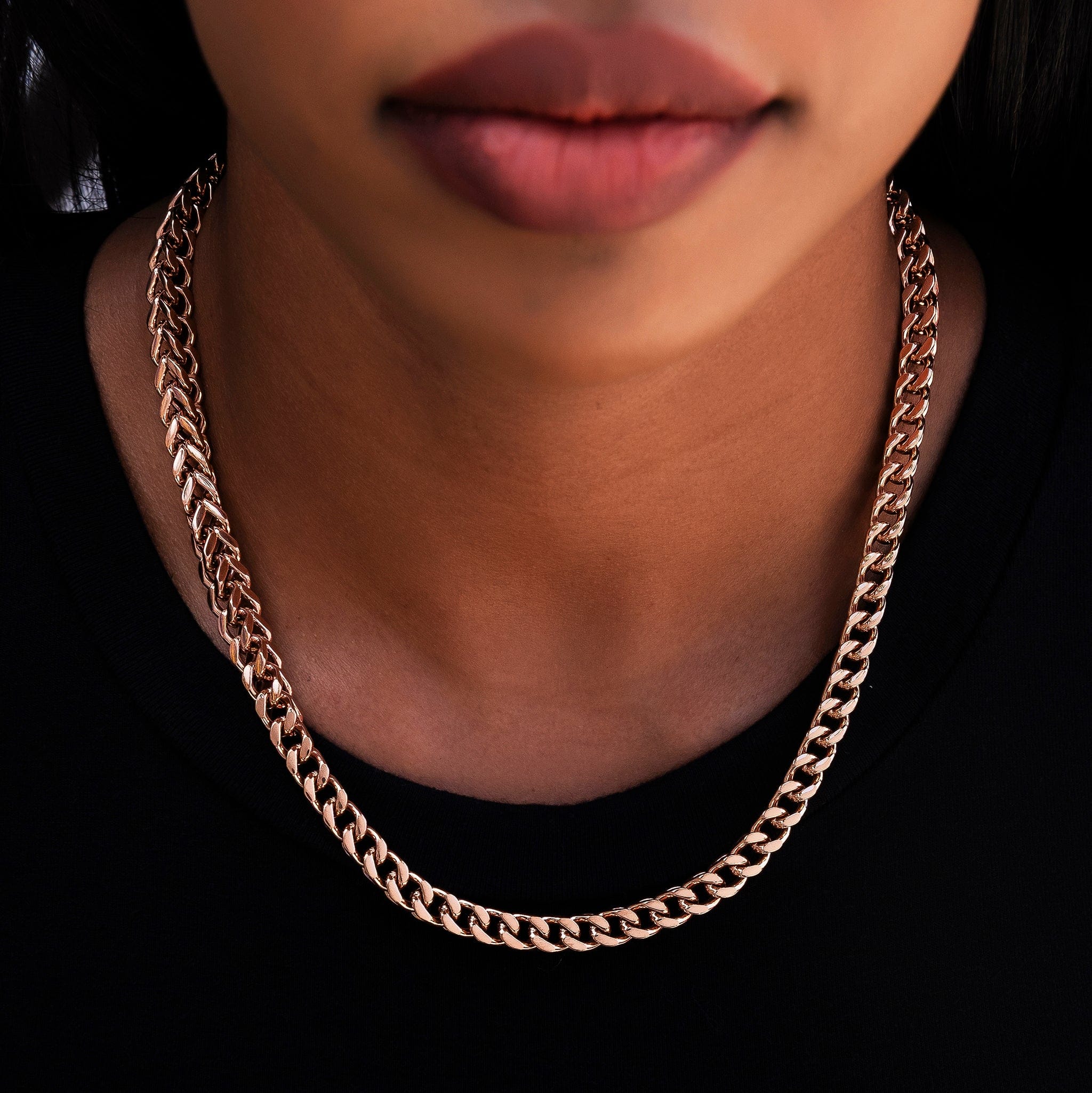 GLD Women Franco Chain in Rose Gold - 6 mm