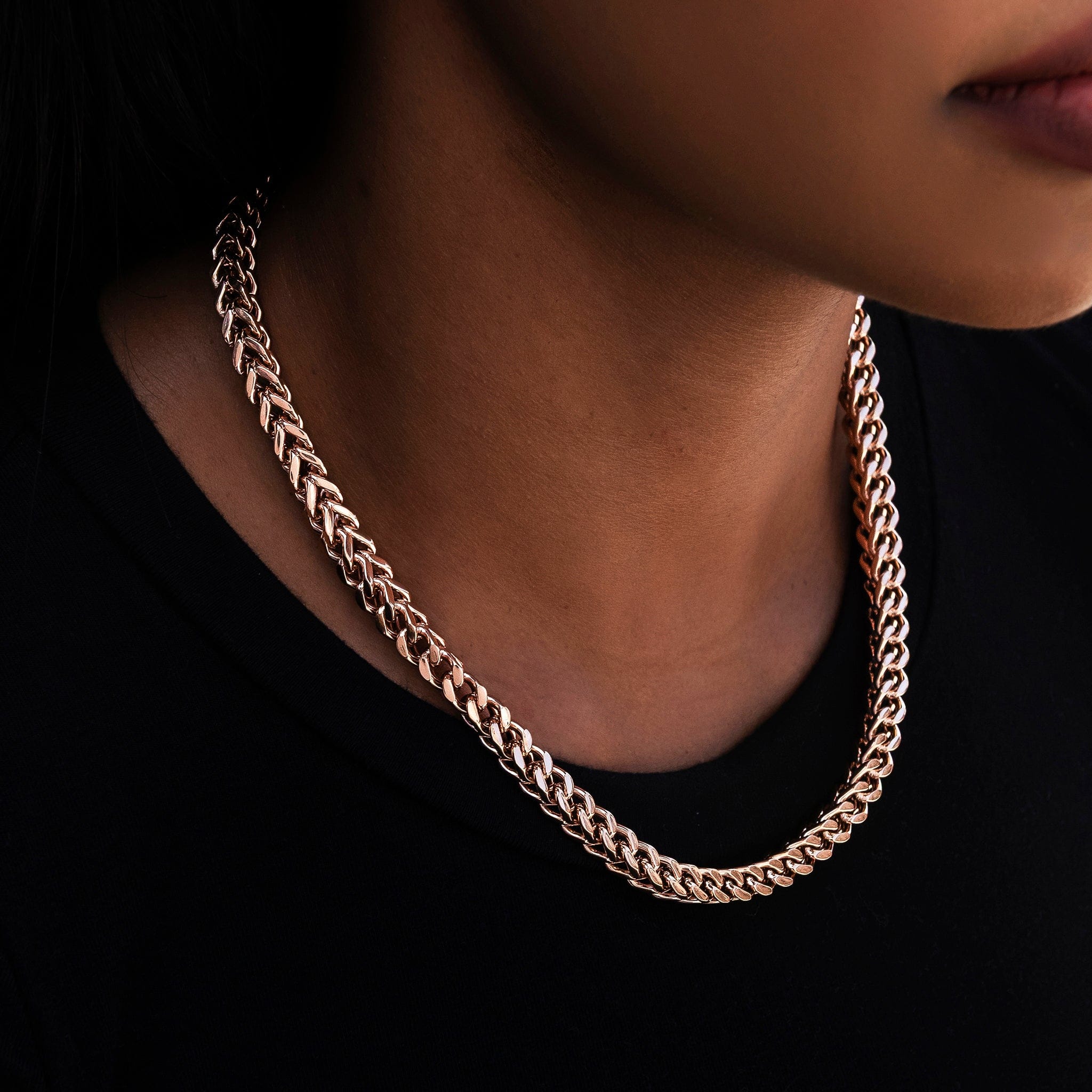 GLD Women Franco Chain in Rose Gold - 6 mm