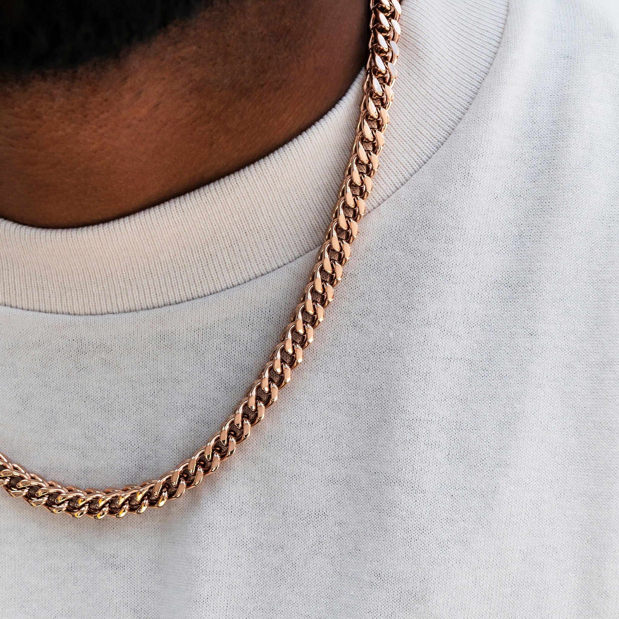 GLD Men Franco Chain in Rose Gold - 6 mm