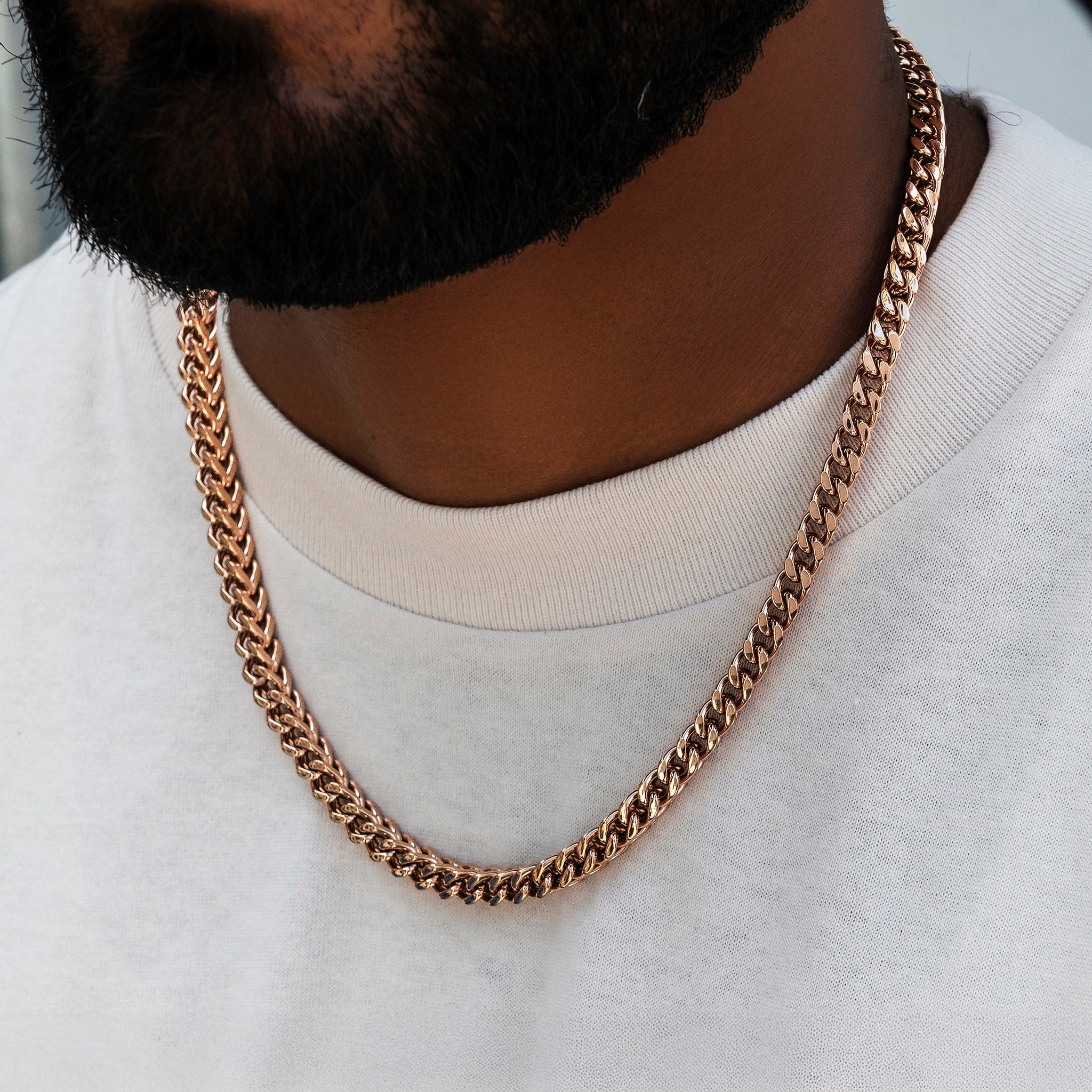 GLD Men Franco Chain in Rose Gold - 6 mm
