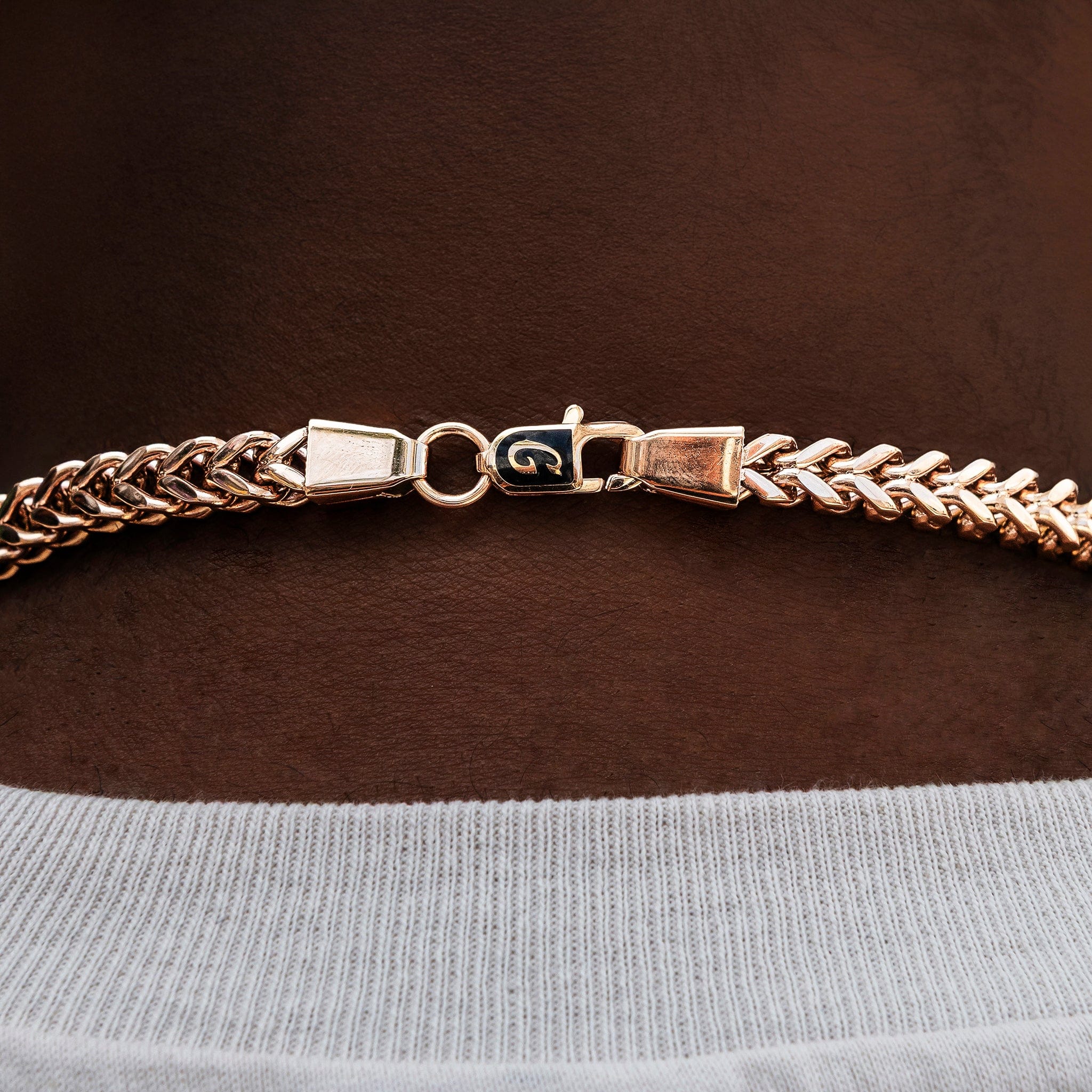 GLD Men Franco Chain in Rose Gold - 6 mm