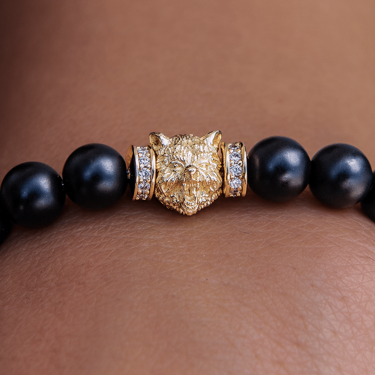 GLD PROMO - WOMEN Bear Beaded Bracelet in Yellow Gold