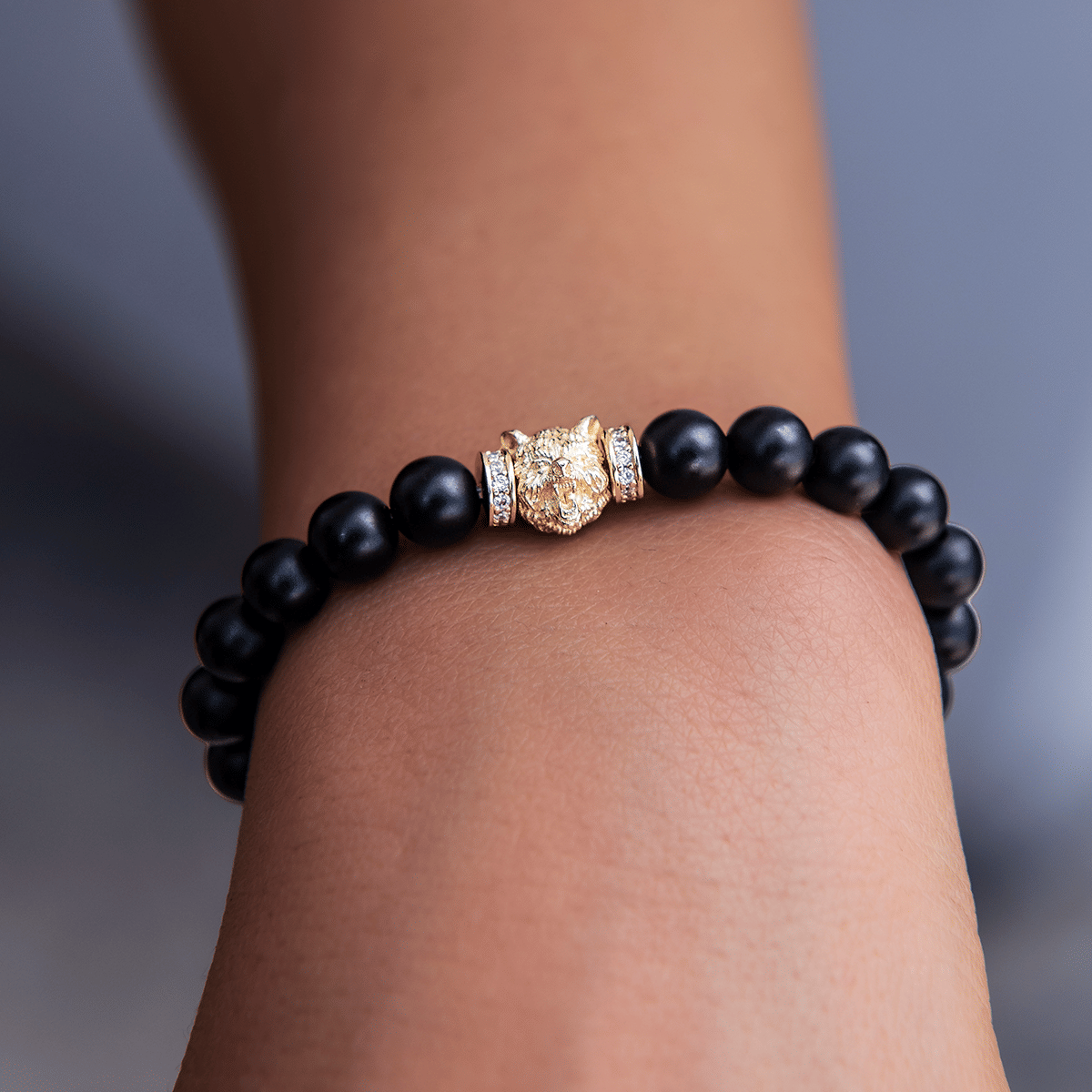 GLD PROMO - WOMEN Bear Beaded Bracelet in Yellow Gold