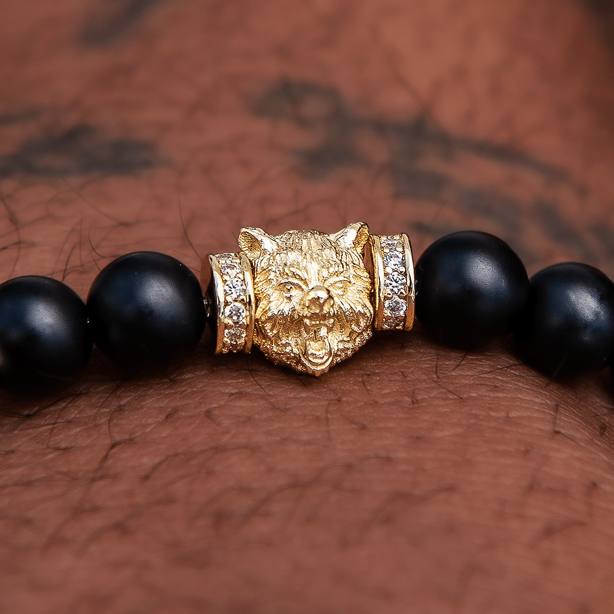 GLD PROMO Bear Beaded Bracelet in Yellow Gold