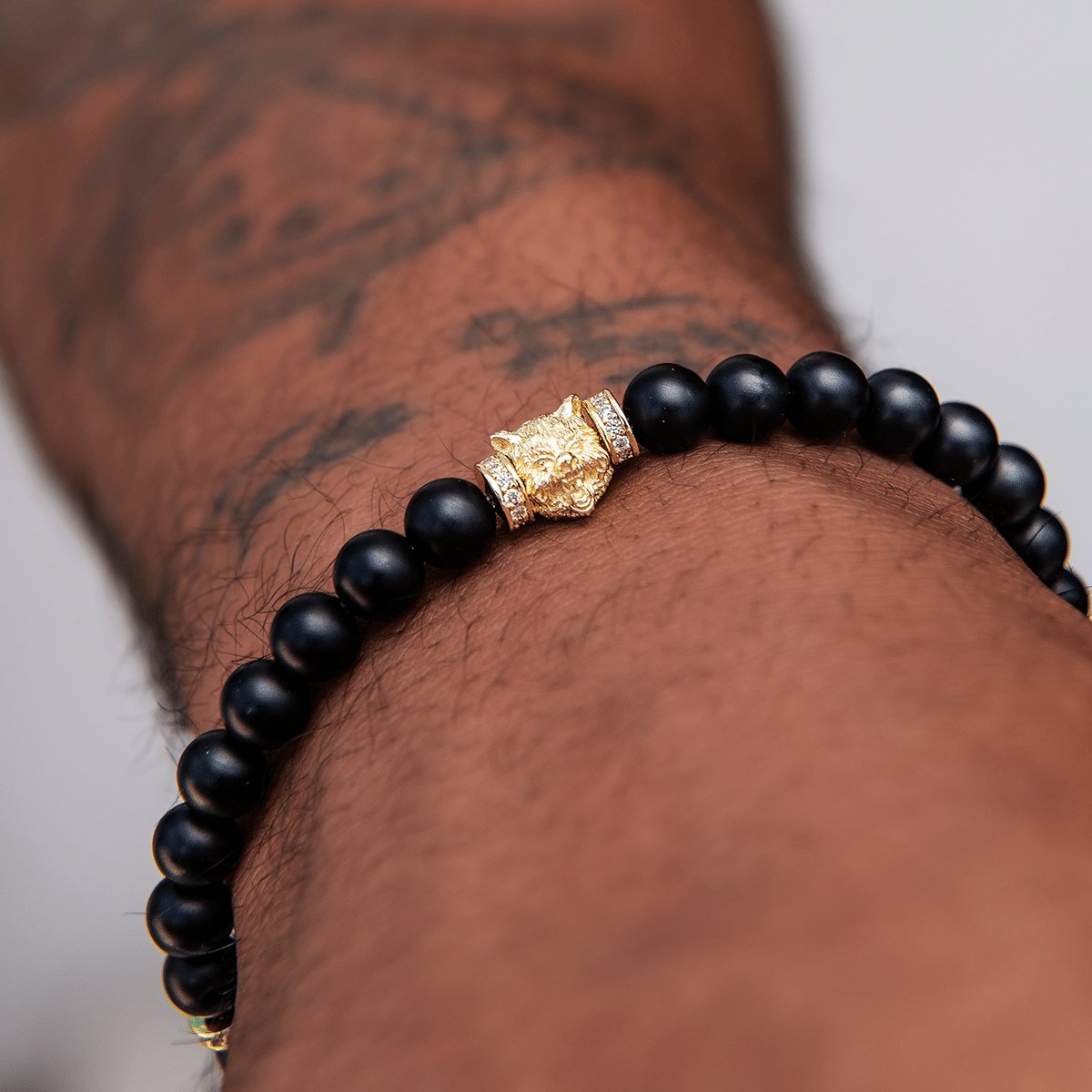 GLD PROMO Bear Beaded Bracelet in Yellow Gold