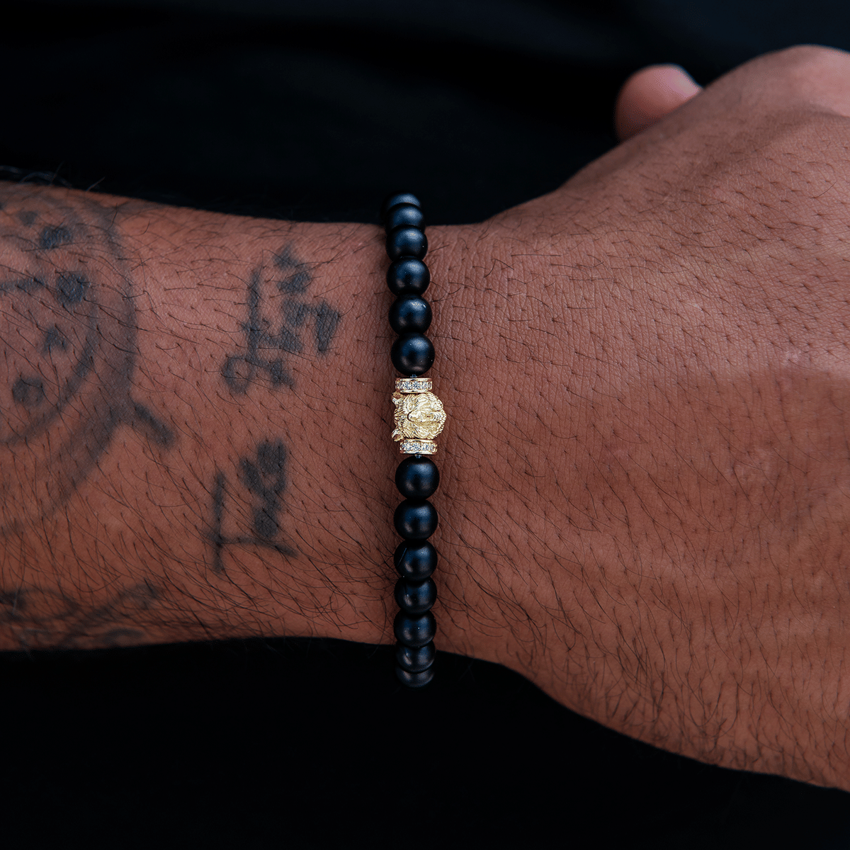 GLD PROMO Bear Beaded Bracelet in Yellow Gold
