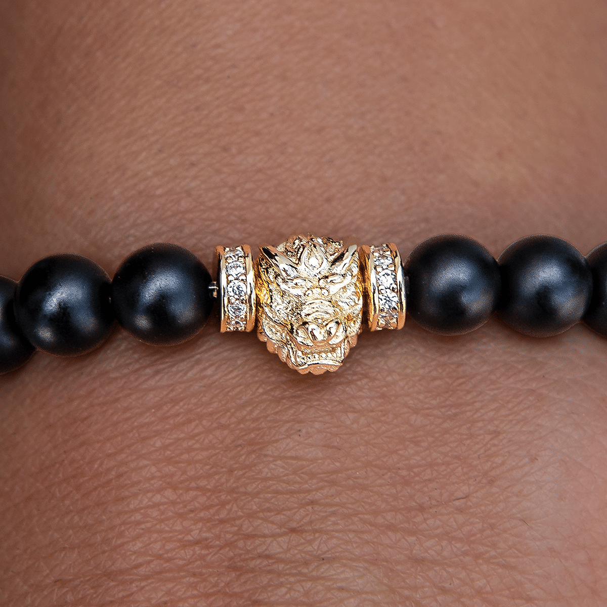 GLD PROMO - WOMEN Dragon Beaded Bracelet in Yellow Gold