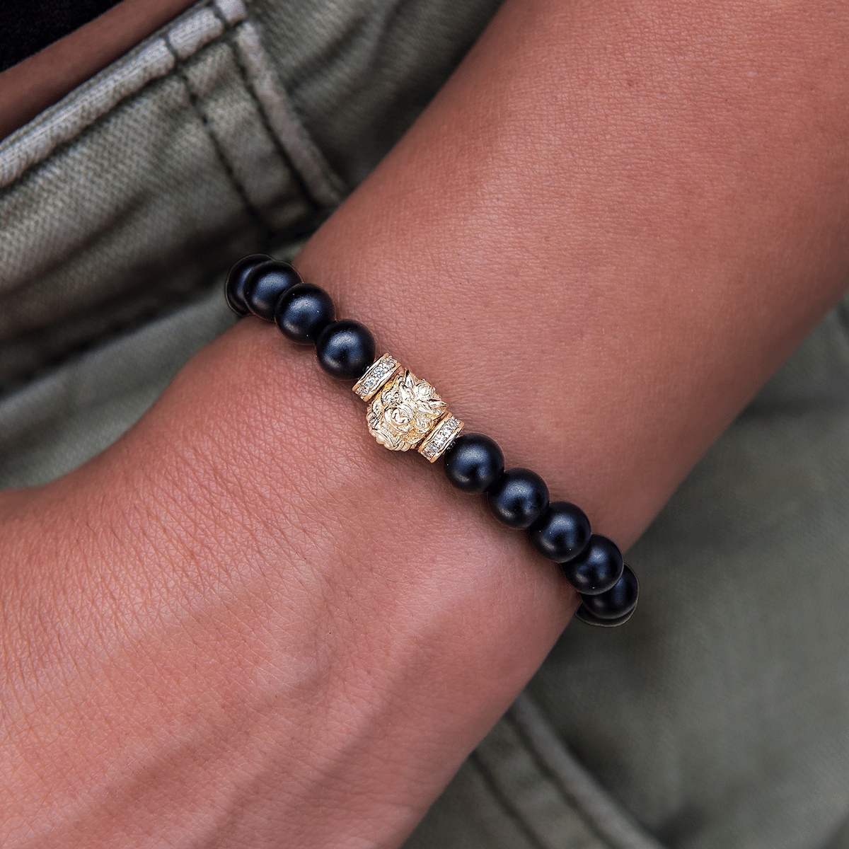 GLD PROMO - WOMEN Dragon Beaded Bracelet in Yellow Gold
