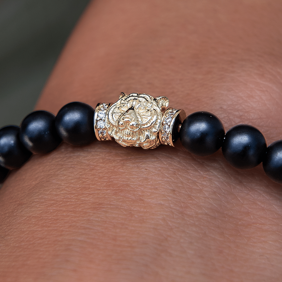 GLD PROMO - WOMEN Tiger Beaded Bracelet in Yellow Gold
