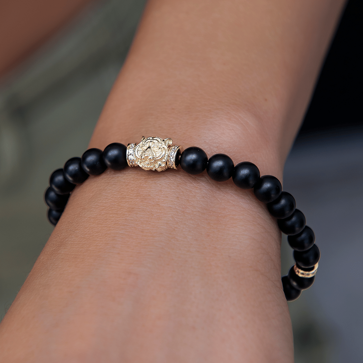 GLD PROMO - WOMEN Tiger Beaded Bracelet in Yellow Gold