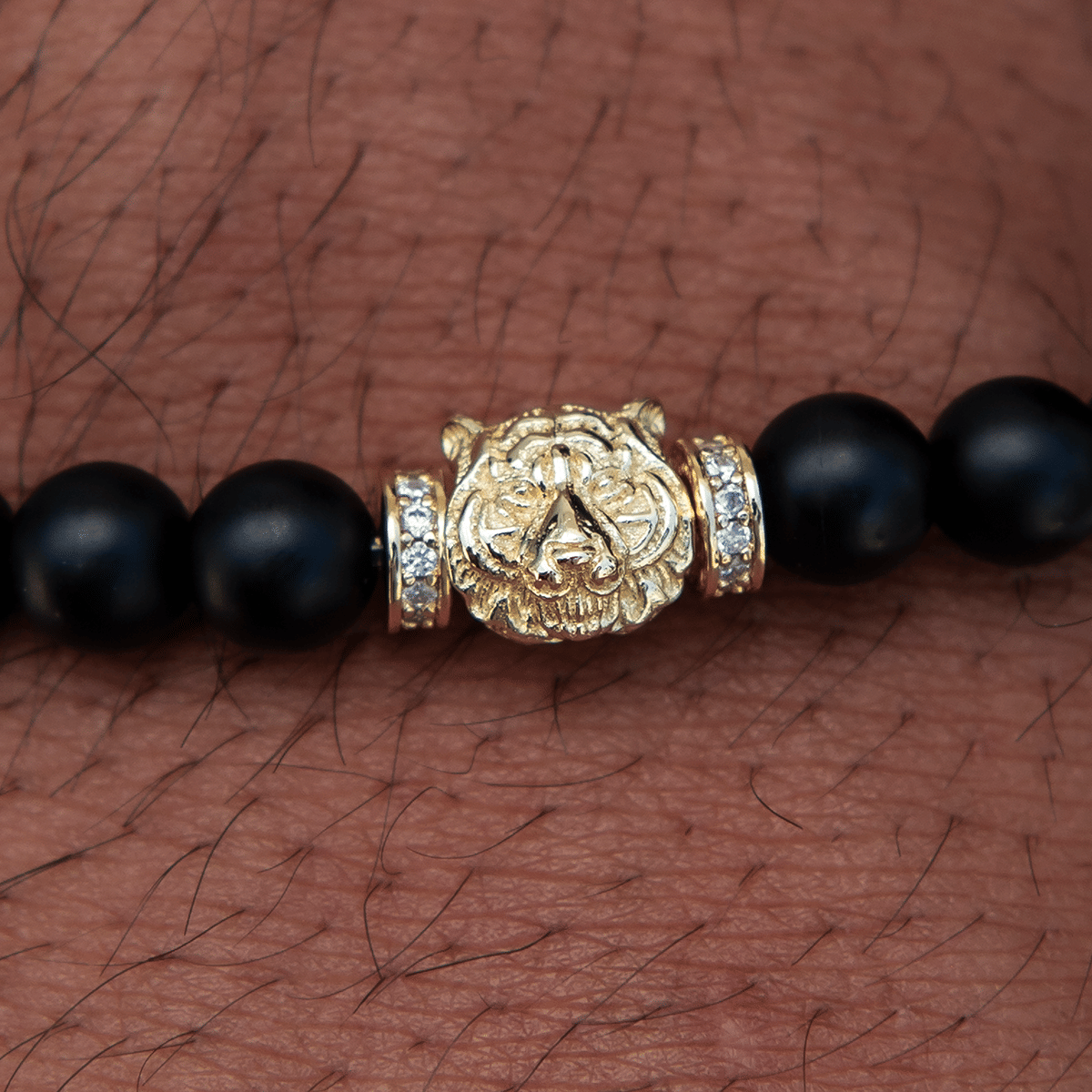 GLD PROMO Tiger Beaded Bracelet in Yellow Gold