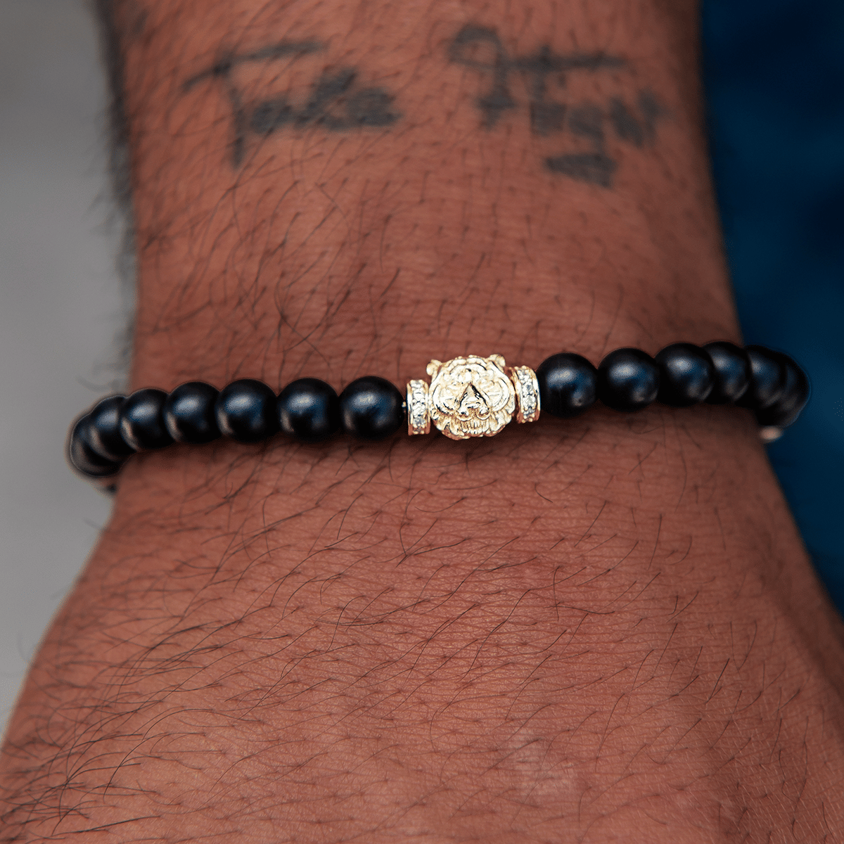 GLD PROMO Tiger Beaded Bracelet in Yellow Gold