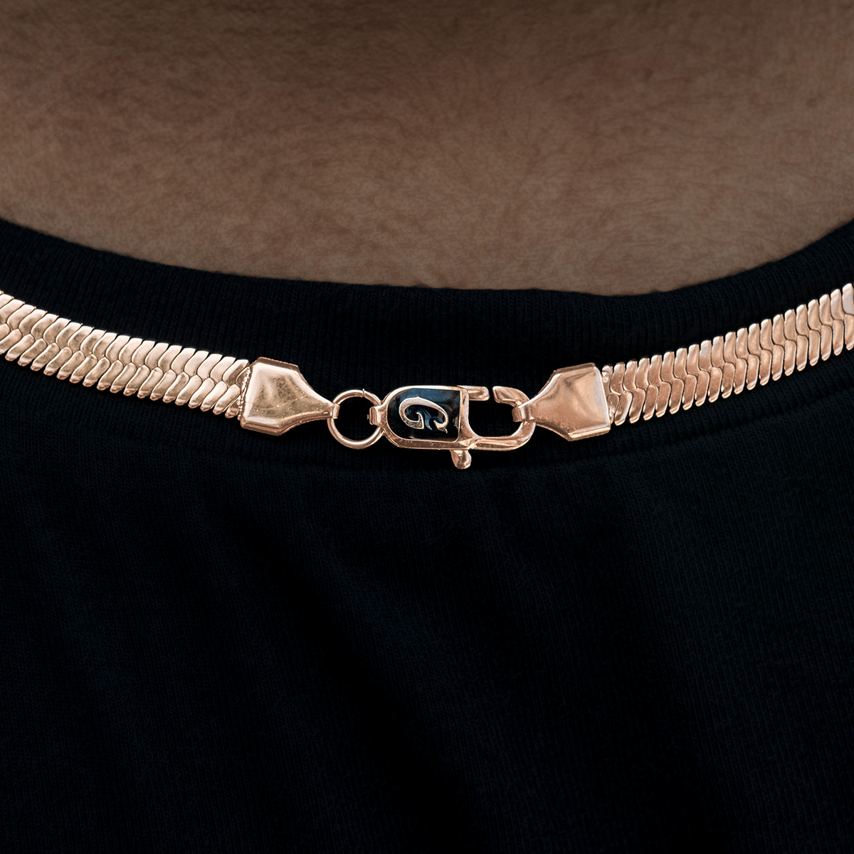 GLD Women Herringbone Necklace in Rose Gold - 6 mm