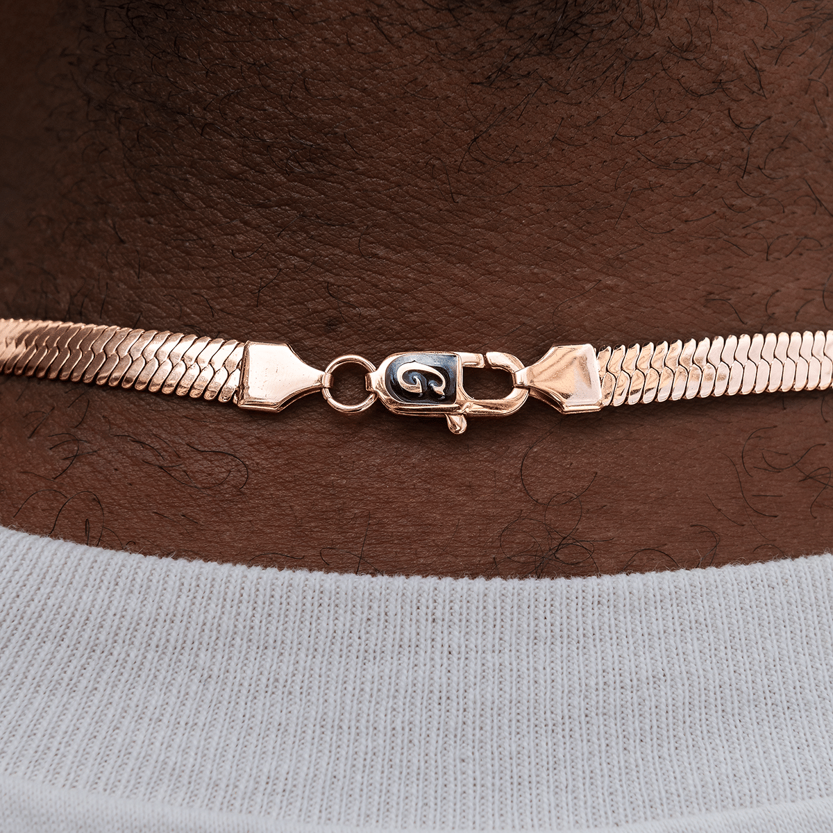GLD Men Herringbone Chain in Rose Gold - 6 mm